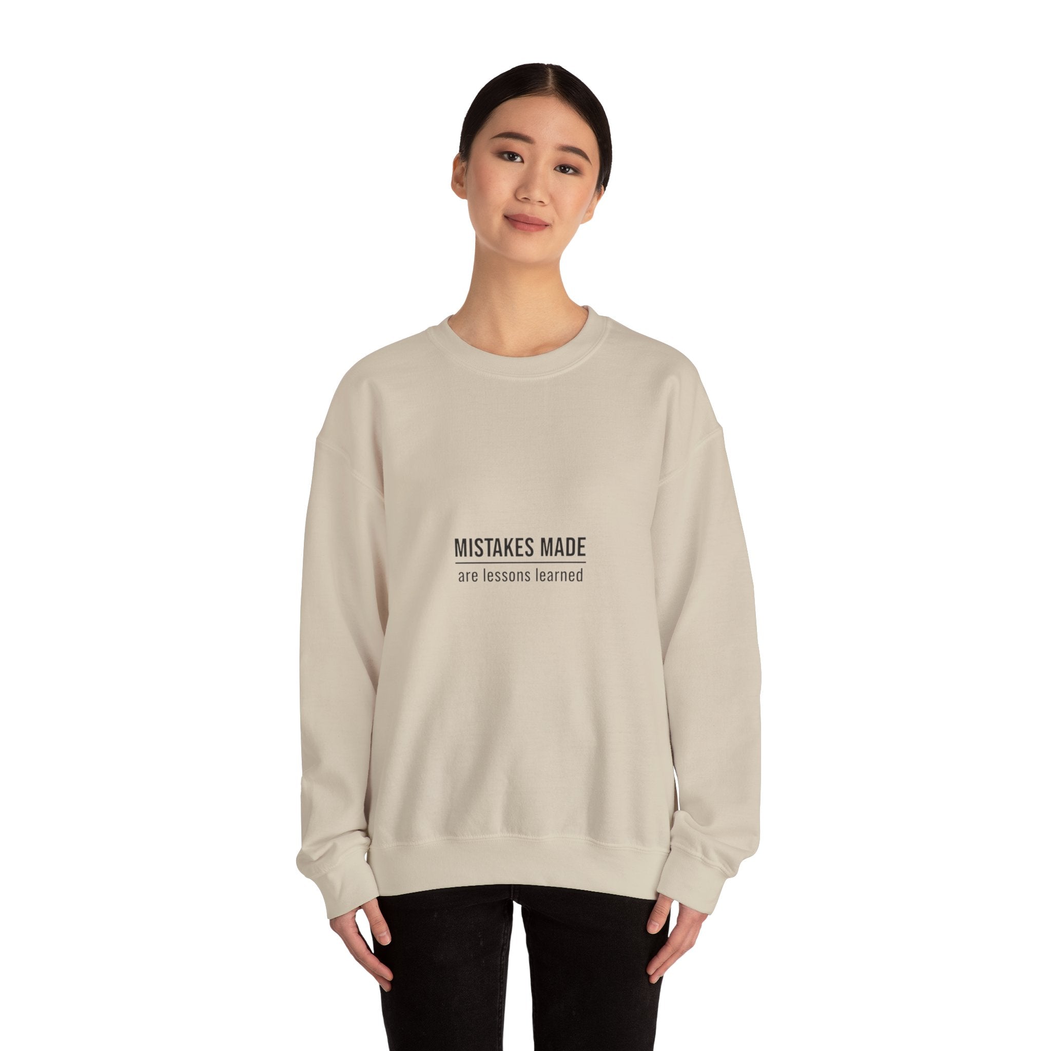 Moving Forward Sweatshirt — "Mistakes Made, Are Lessons Learned" Inspirational Crewneck