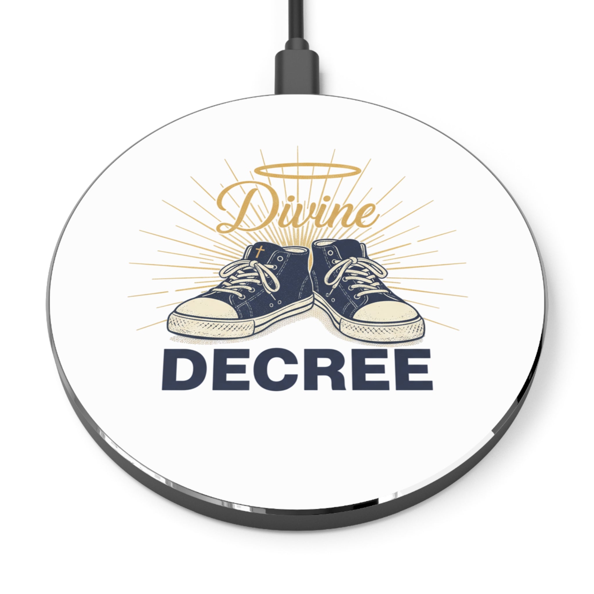 Divine Decree Wireless Charger — Inspirational Christian Phone Charger with Sneakers Design