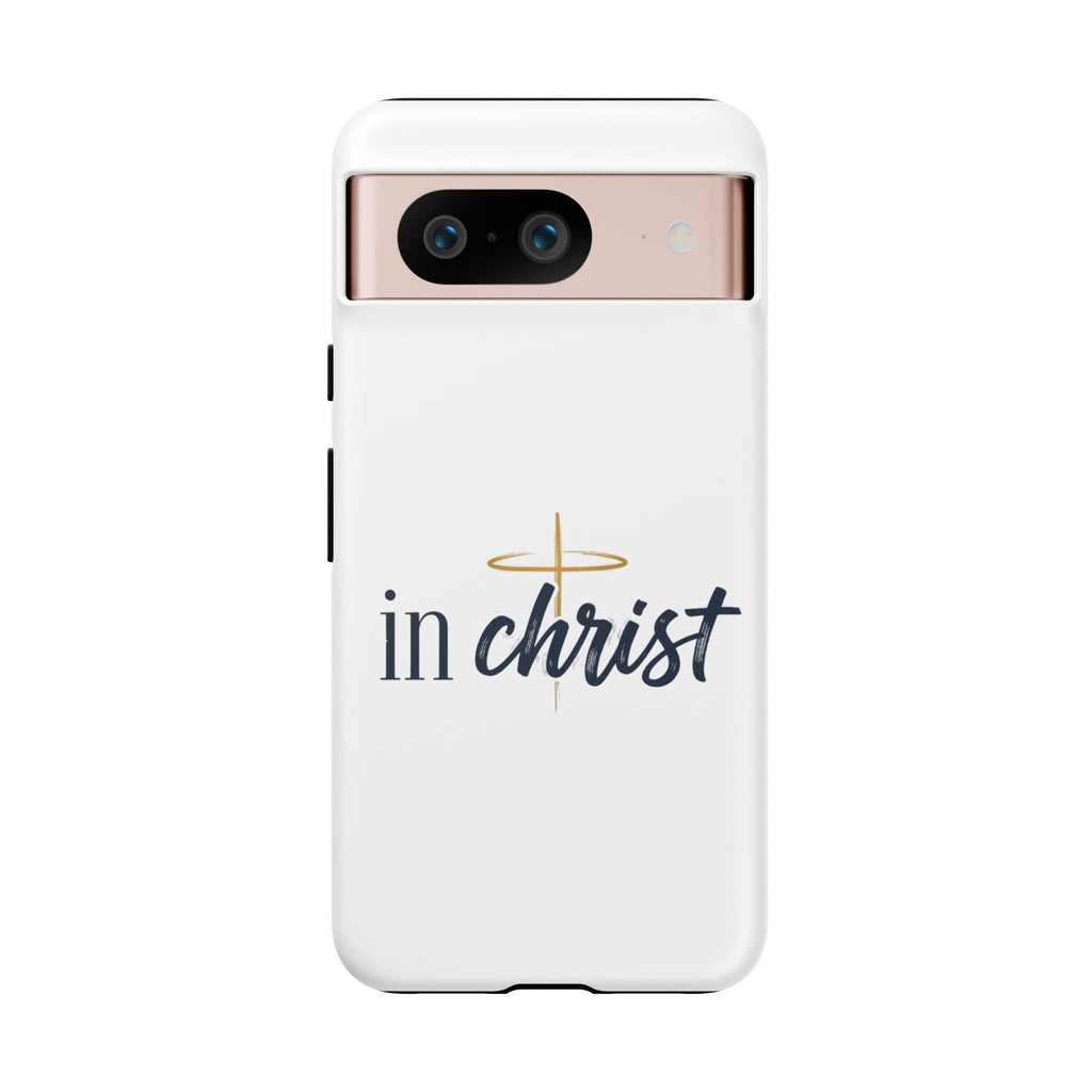 Christian Phone Case - "In Christ" Cross Design, Faith Protective Tough Case