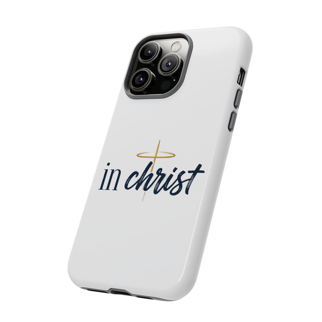Christian Phone Case - "In Christ" Cross Design, Faith Protective Tough Case