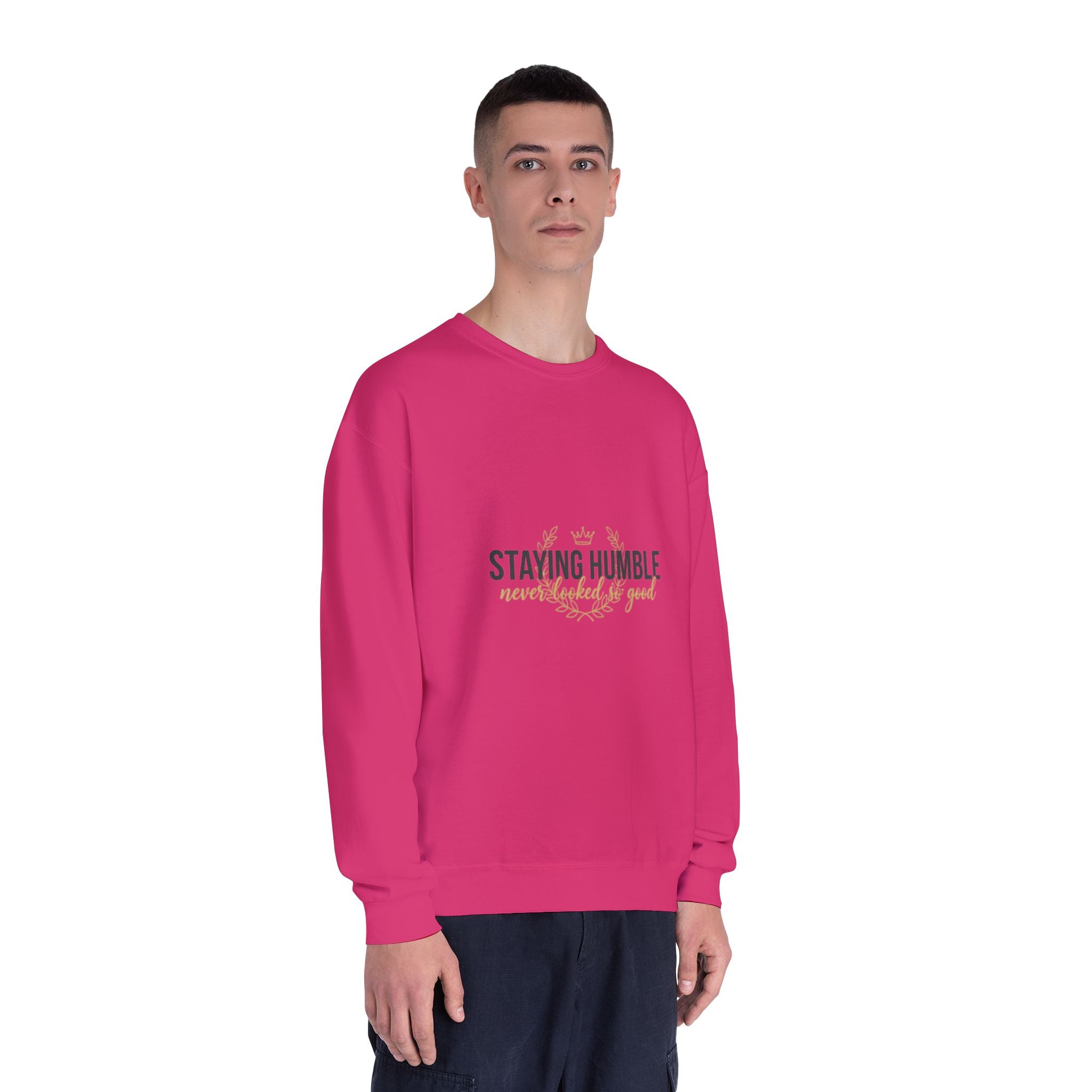 Staying Humble Crewneck Sweatshirt – Minimal Inspirational Graphic
