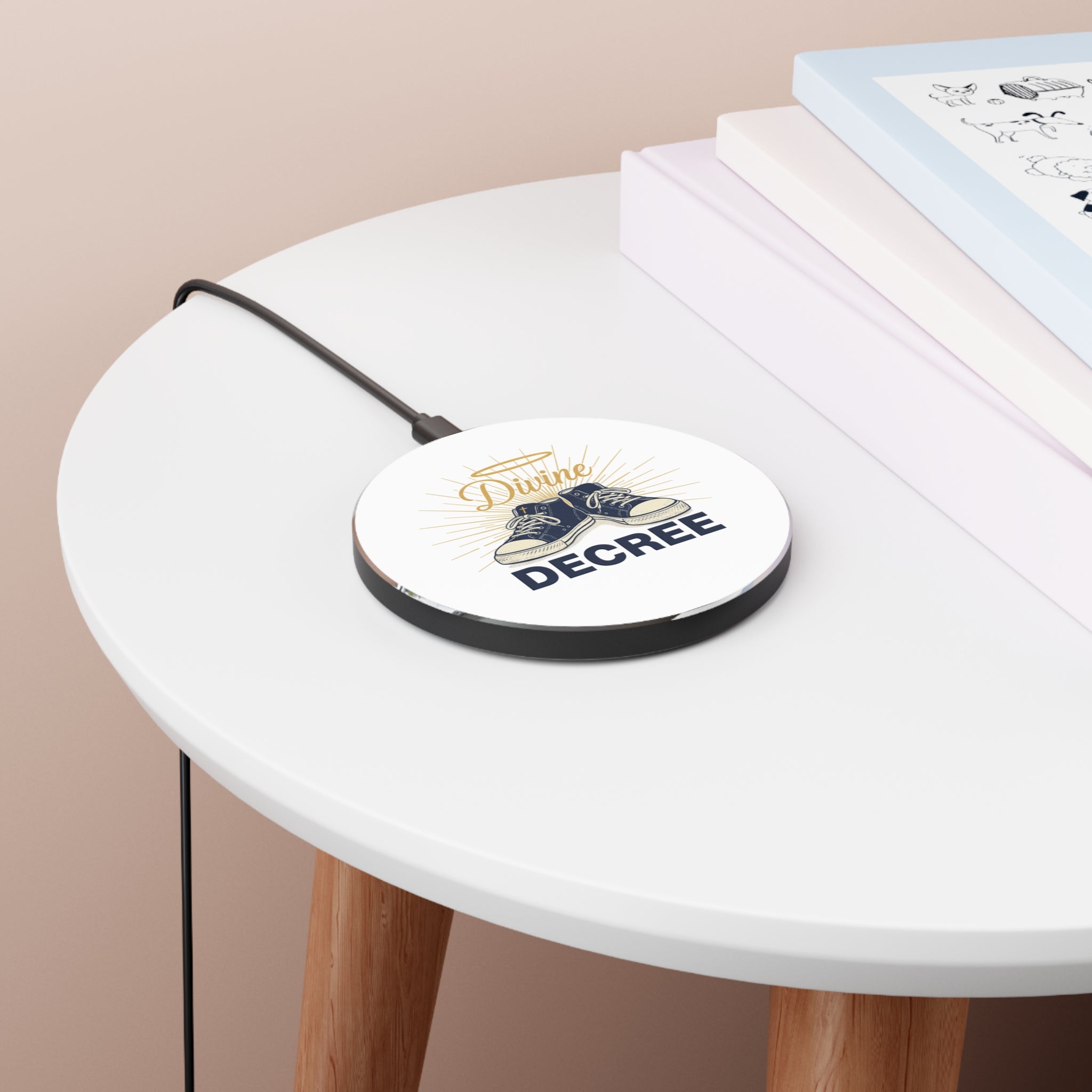 Divine Decree Wireless Charger — Inspirational Christian Phone Charger with Sneakers Design