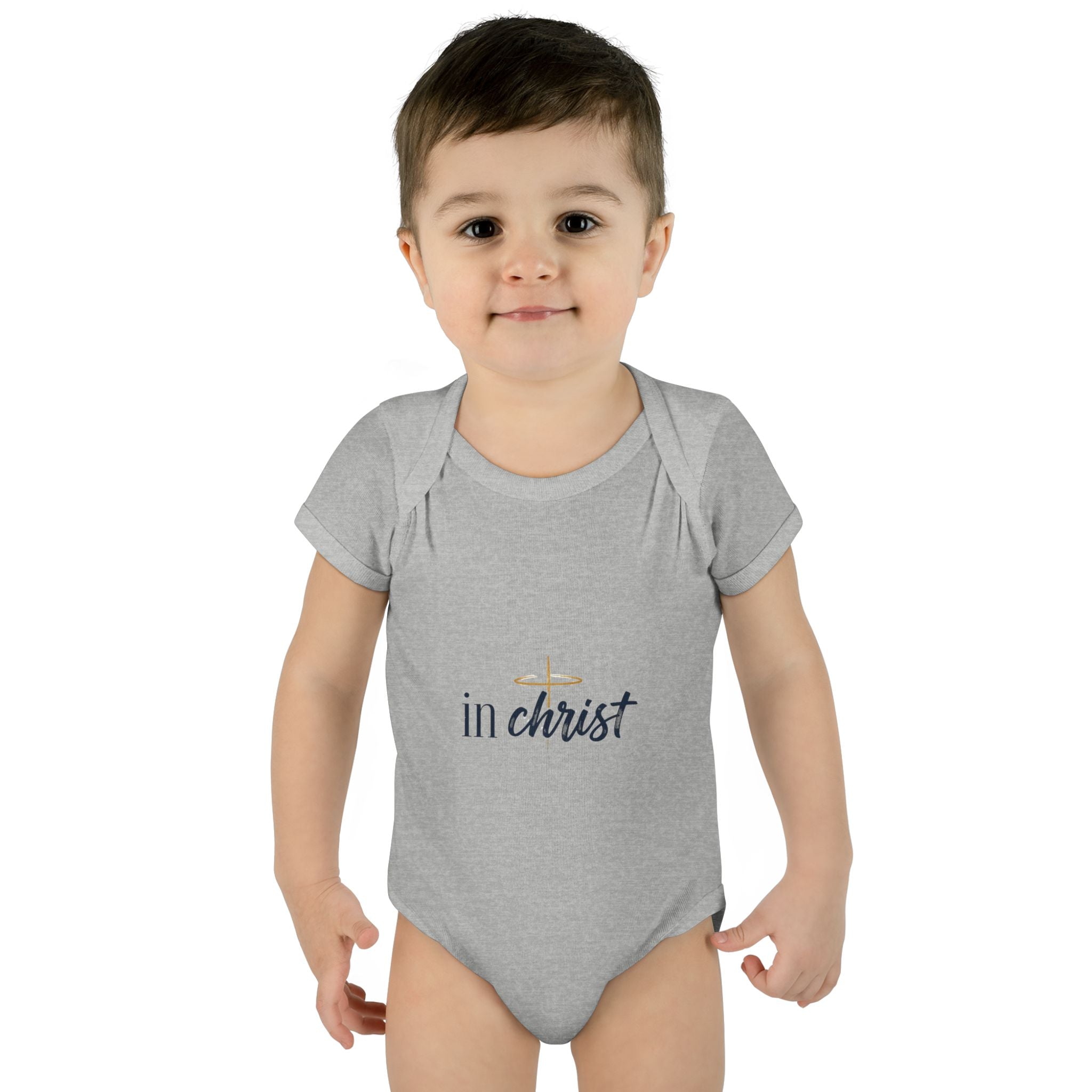 Infant Bodysuit "In Christ" - Baby Christian Onesie, Baptism/Newborn Gift