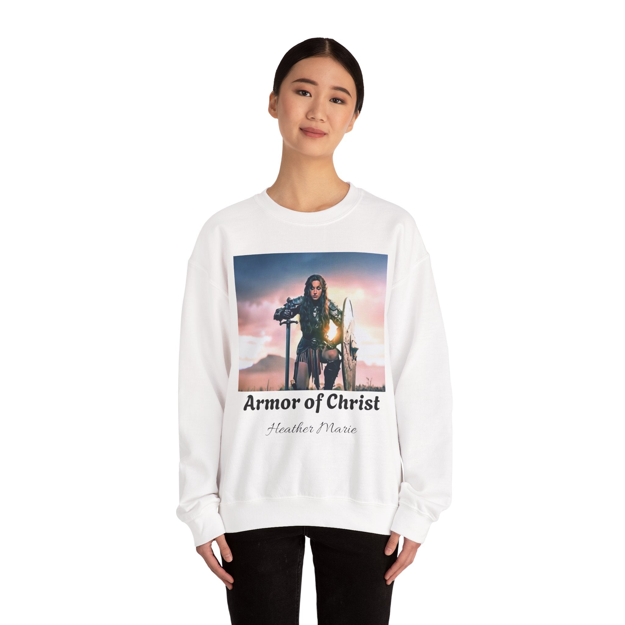 Armor of Christ Sweatshirt — Christian Faith Crewneck with Scripture (Romans 16:20)