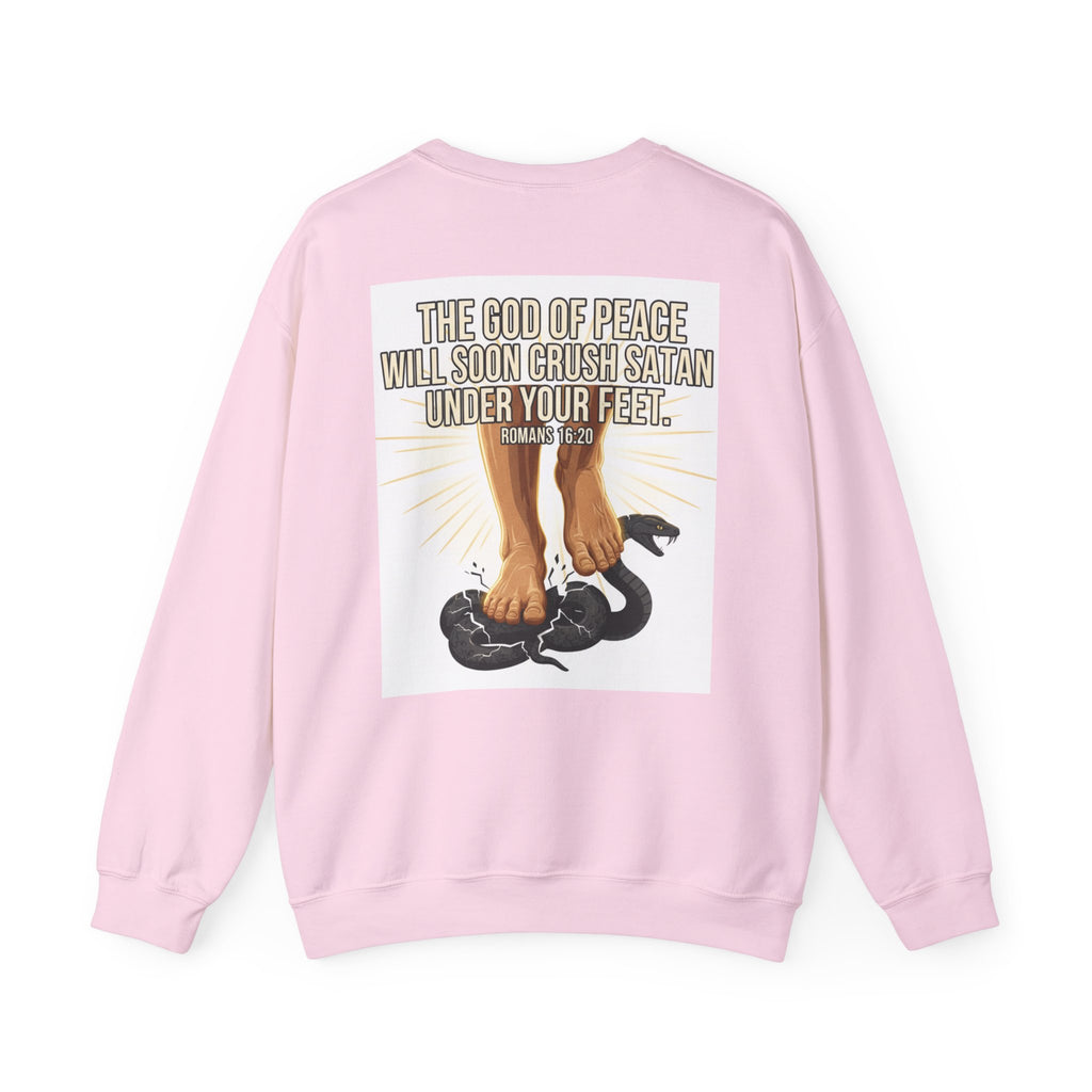 Armor of Christ Sweatshirt — Christian Faith Crewneck with Scripture (Romans 16:20)