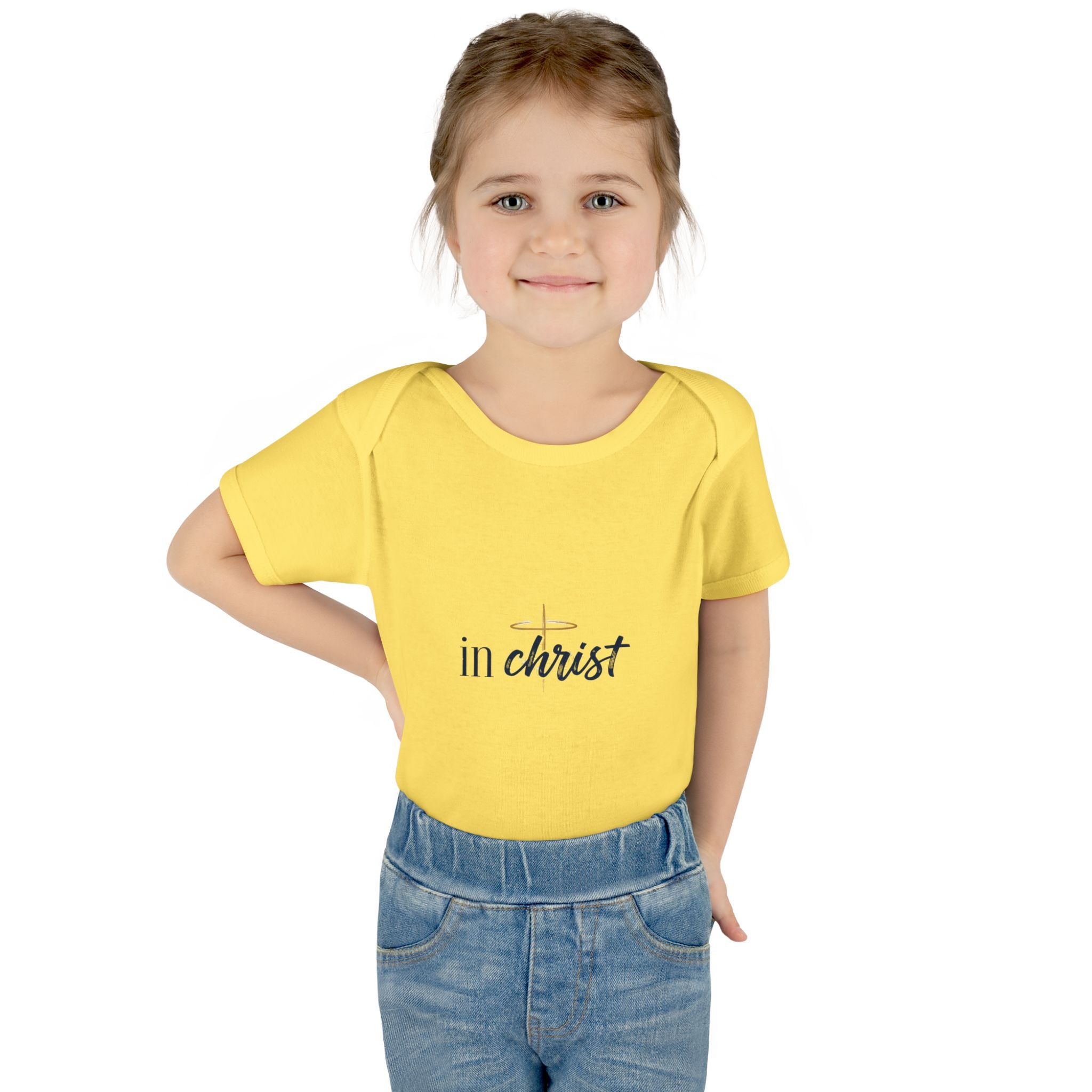 Infant Bodysuit "In Christ" - Baby Christian Onesie, Baptism/Newborn Gift