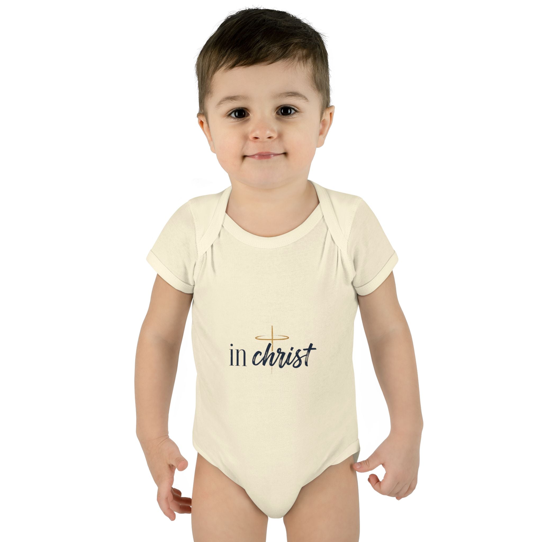 Infant Bodysuit "In Christ" - Baby Christian Onesie, Baptism/Newborn Gift
