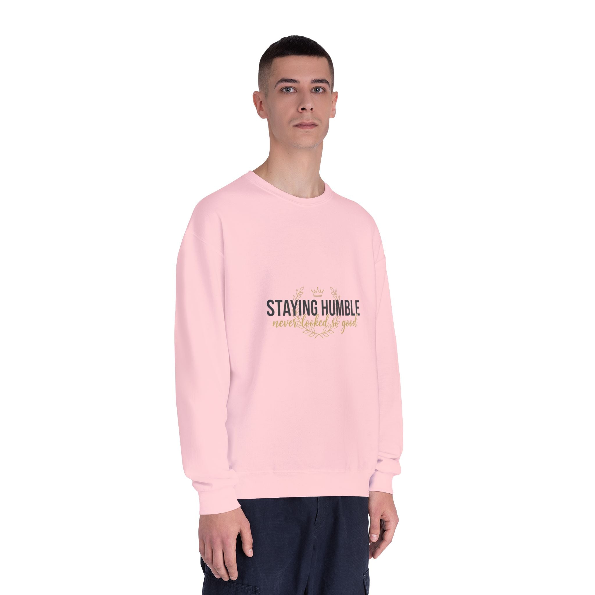 Staying Humble Crewneck Sweatshirt – Minimal Inspirational Graphic