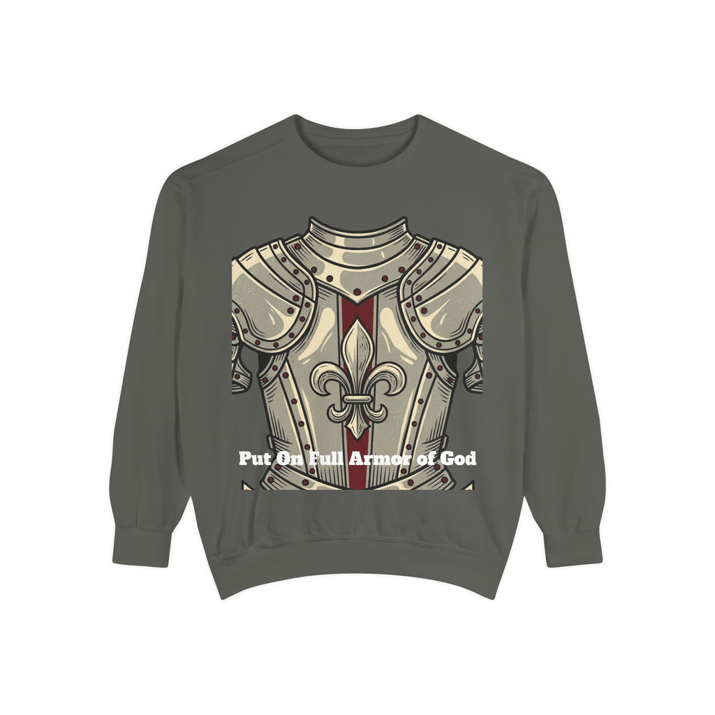 Armor of God Sweatshirt – 'Put On Full Armor of God' Christian Graphic Pullover