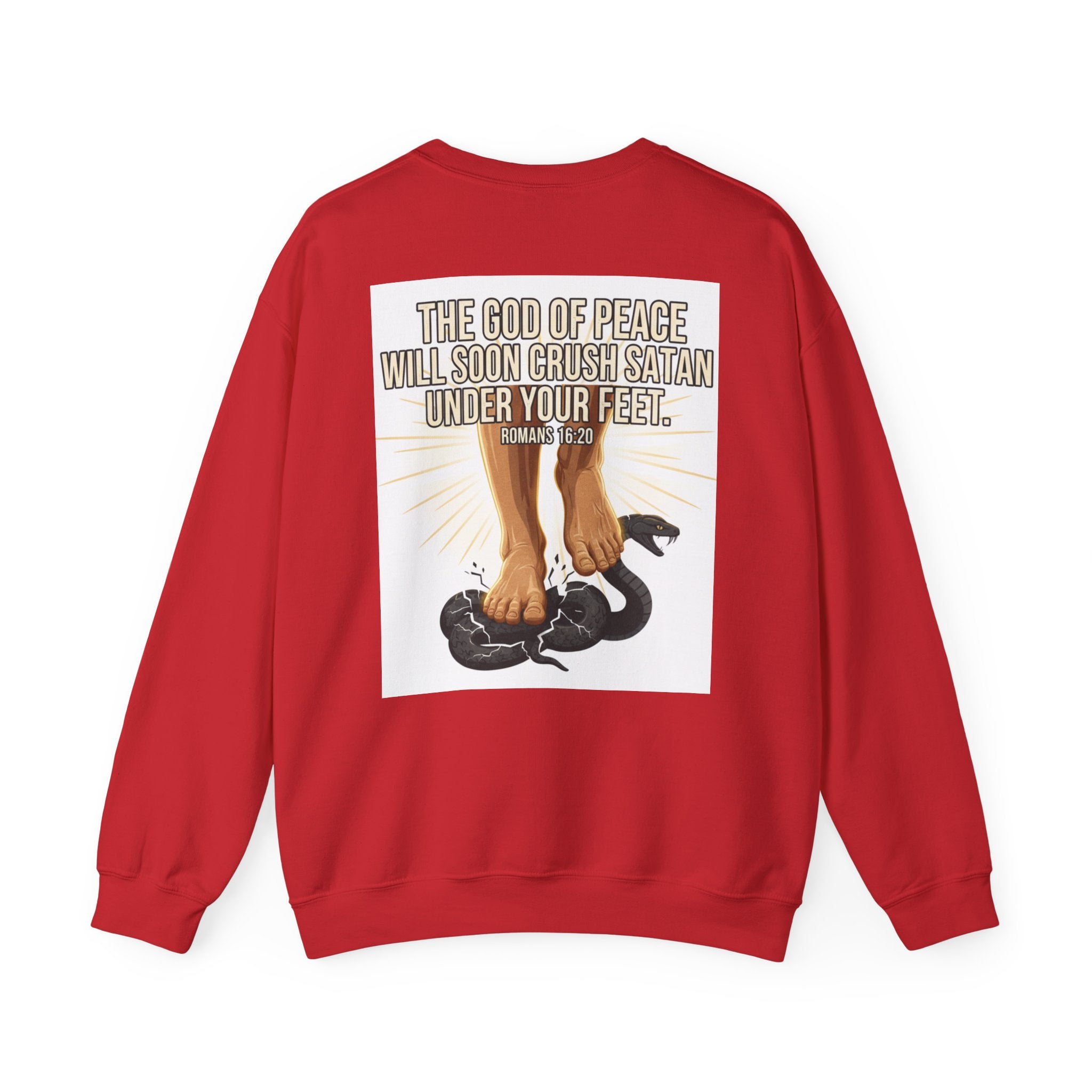 Armor of Christ Sweatshirt — Christian Faith Crewneck with Scripture (Romans 16:20)