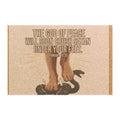 Doormat — "The God of Peace Will Soon Crush Satan Under Your Feet" Christian Welcome Mat (Romans 16:20)
