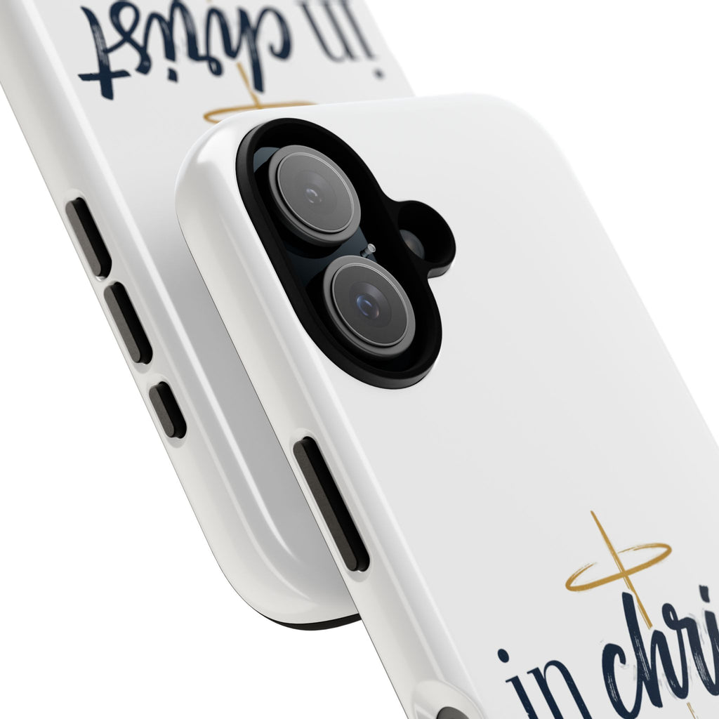Christian Phone Case - "In Christ" Cross Design, Faith Protective Tough Case