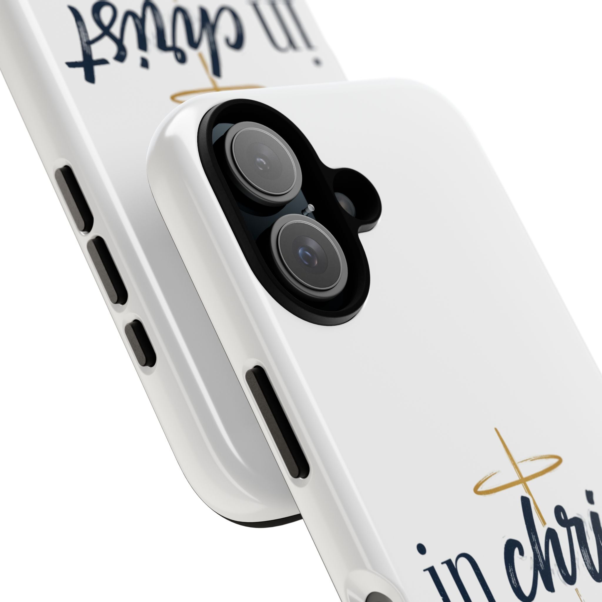 Christian Phone Case - "In Christ" Cross Design, Faith Protective Tough Case