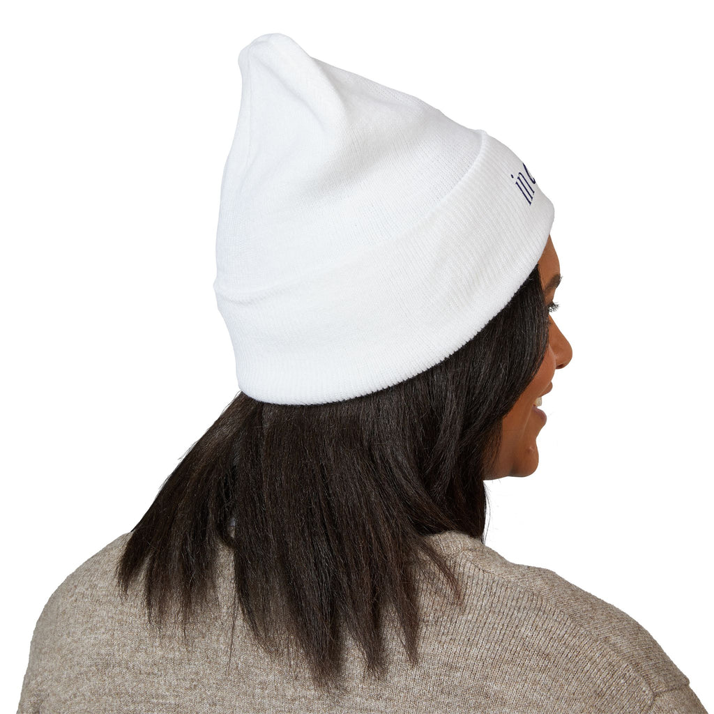 Embroidered Cuffed Beanie — "Never Bitter Only Better" Cozy Knit Hat