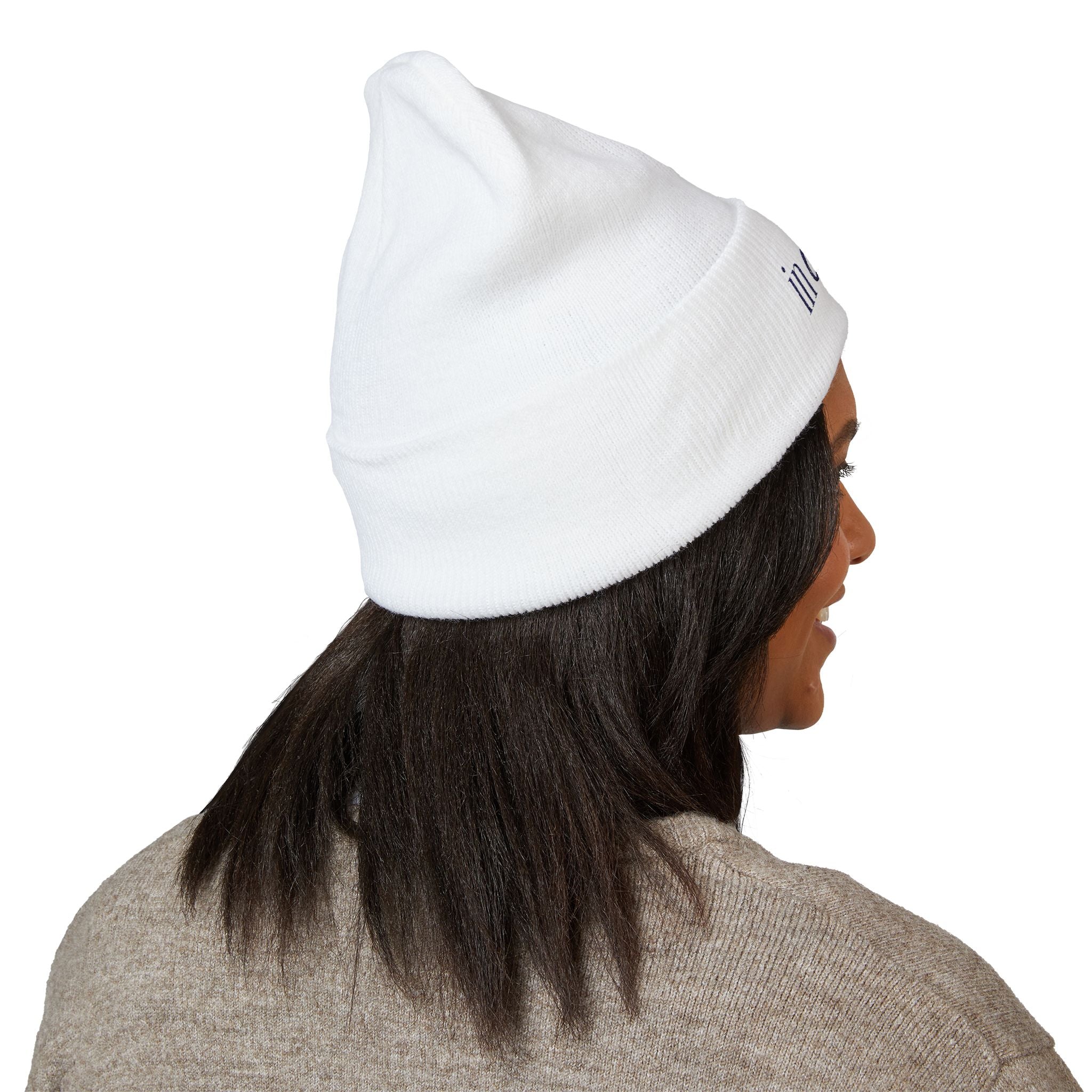 Embroidered Cuffed Beanie — "Never Bitter Only Better" Cozy Knit Hat