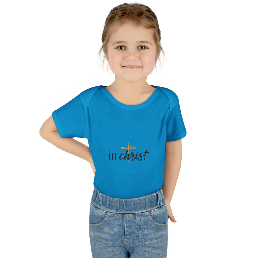 Infant Bodysuit "In Christ" - Baby Christian Onesie, Baptism/Newborn Gift