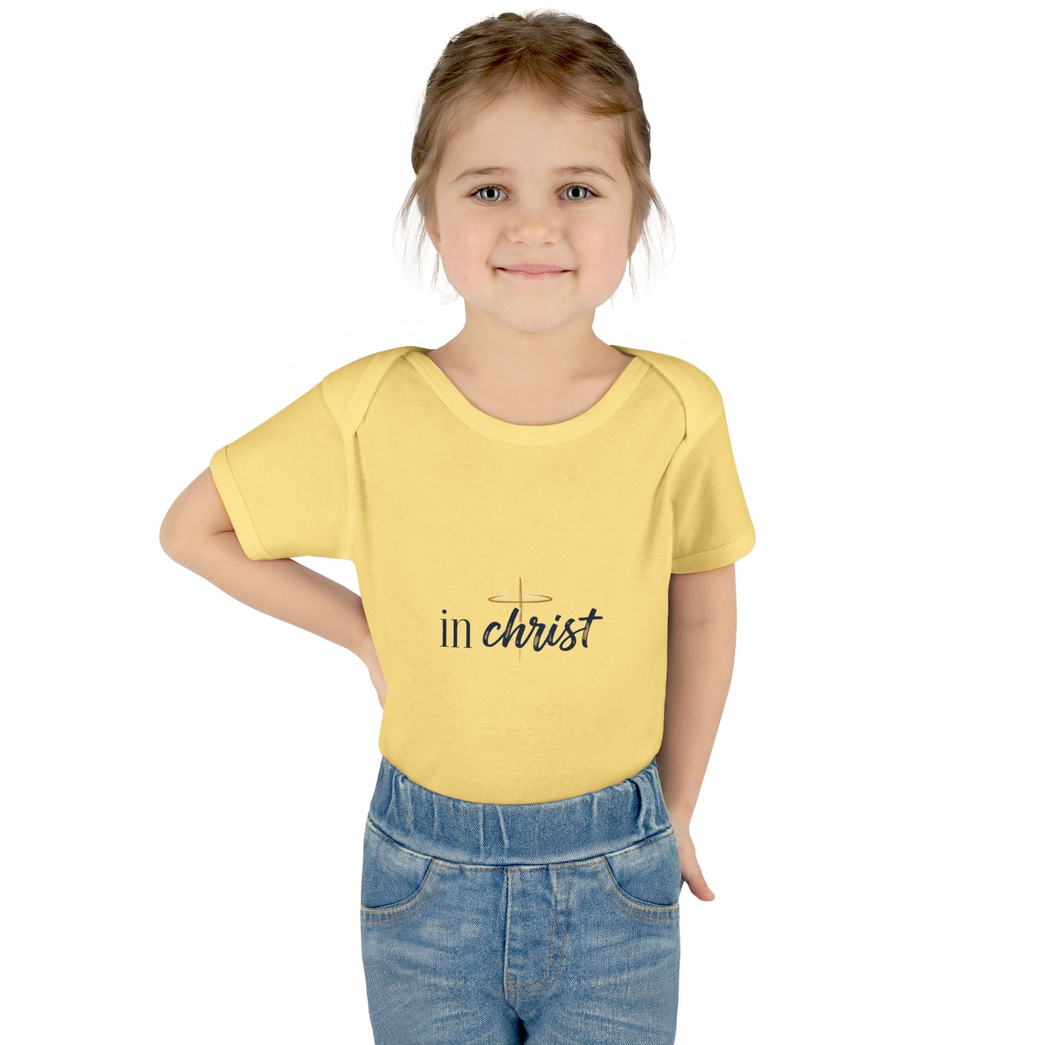 Infant Bodysuit "In Christ" - Baby Christian Onesie, Baptism/Newborn Gift