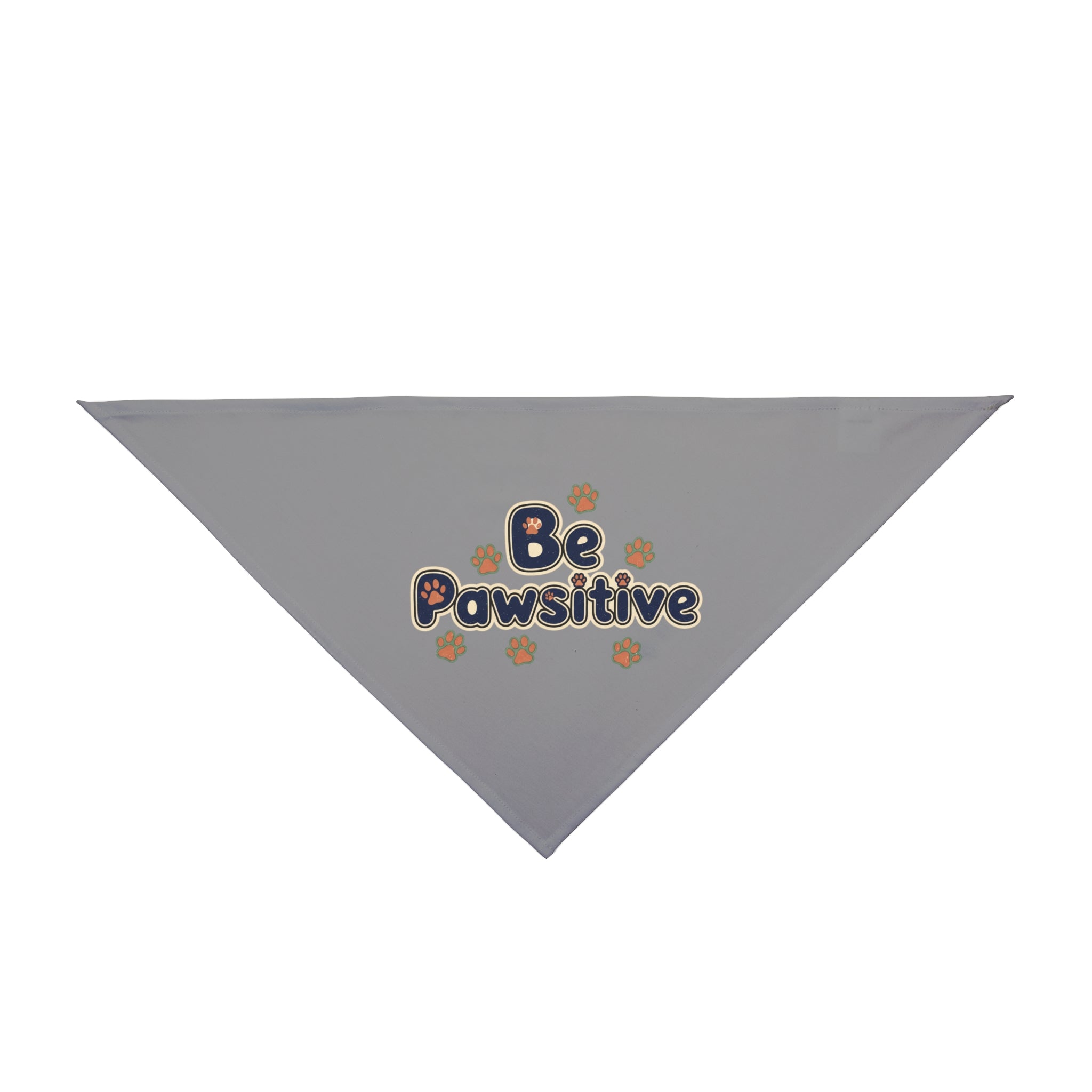 Pet Bandana — "Be Pawsitive" Paw Print Dog & Cat Bandana, Positive Message Pet Accessory