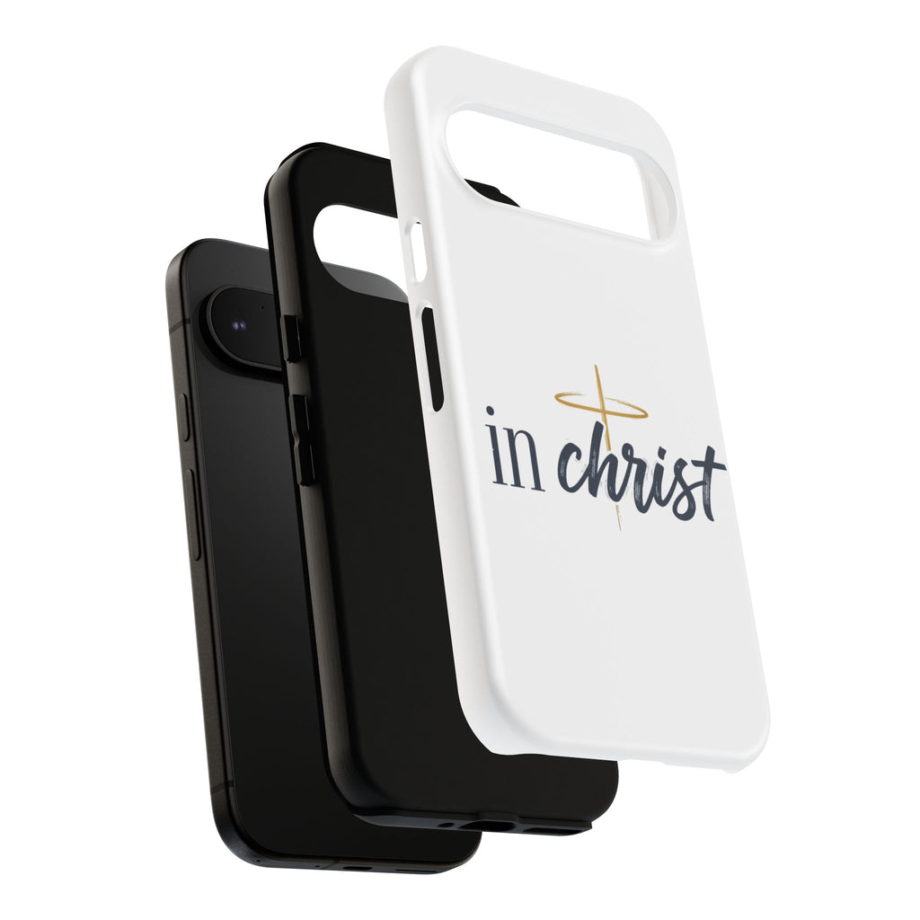 Christian Phone Case - "In Christ" Cross Design, Faith Protective Tough Case
