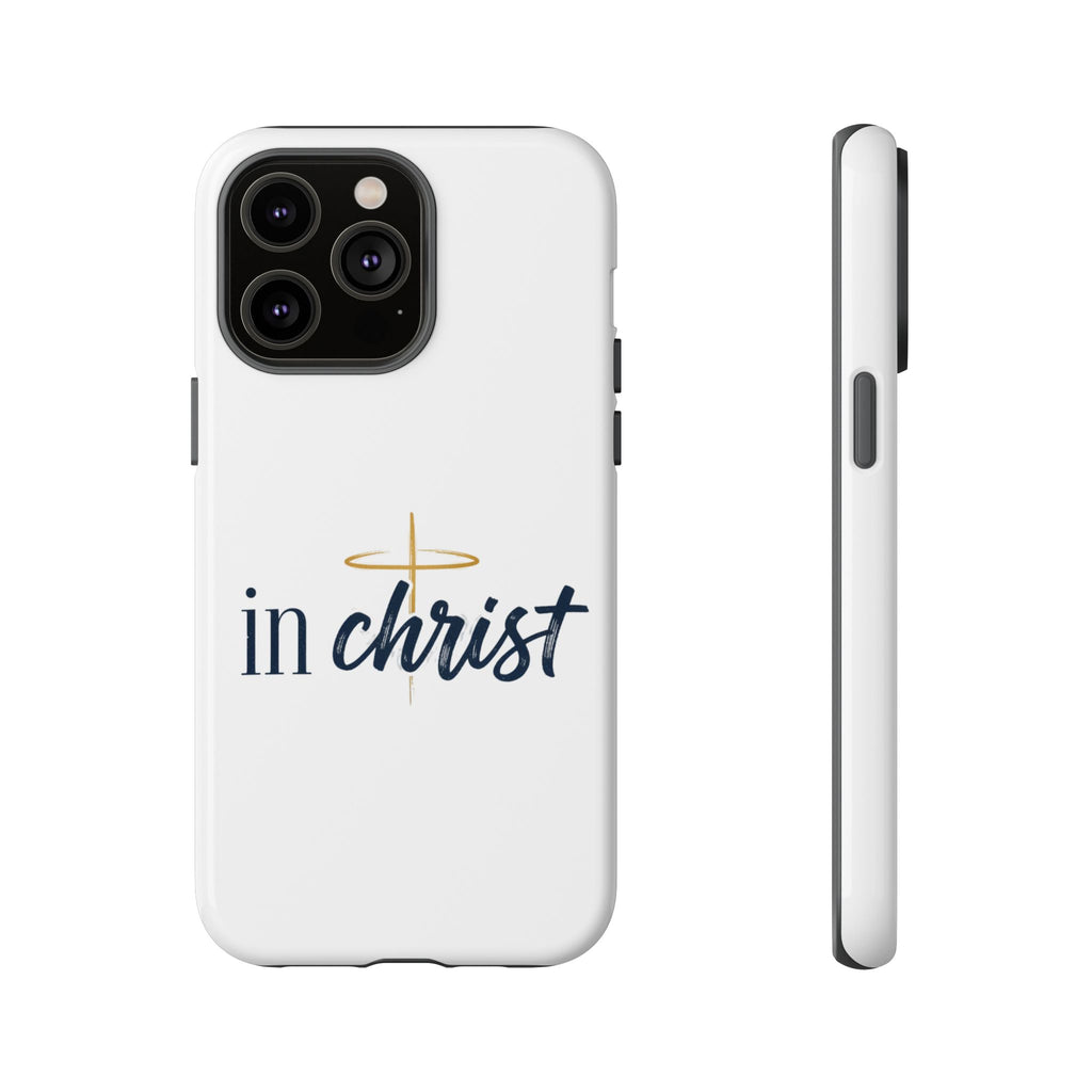Christian Phone Case - "In Christ" Cross Design, Faith Protective Tough Case