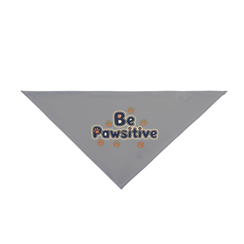 Pet Bandana — "Be Pawsitive" Paw Print Dog & Cat Bandana, Positive Message Pet Accessory