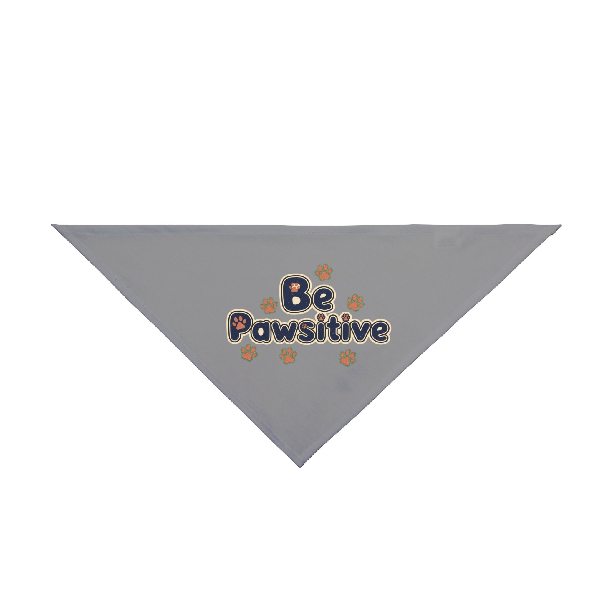 Pet Bandana — "Be Pawsitive" Paw Print Dog & Cat Bandana, Positive Message Pet Accessory