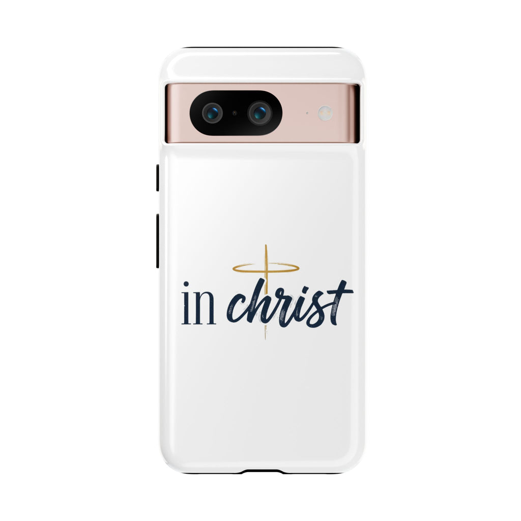 Christian Phone Case - "In Christ" Cross Design, Faith Protective Tough Case