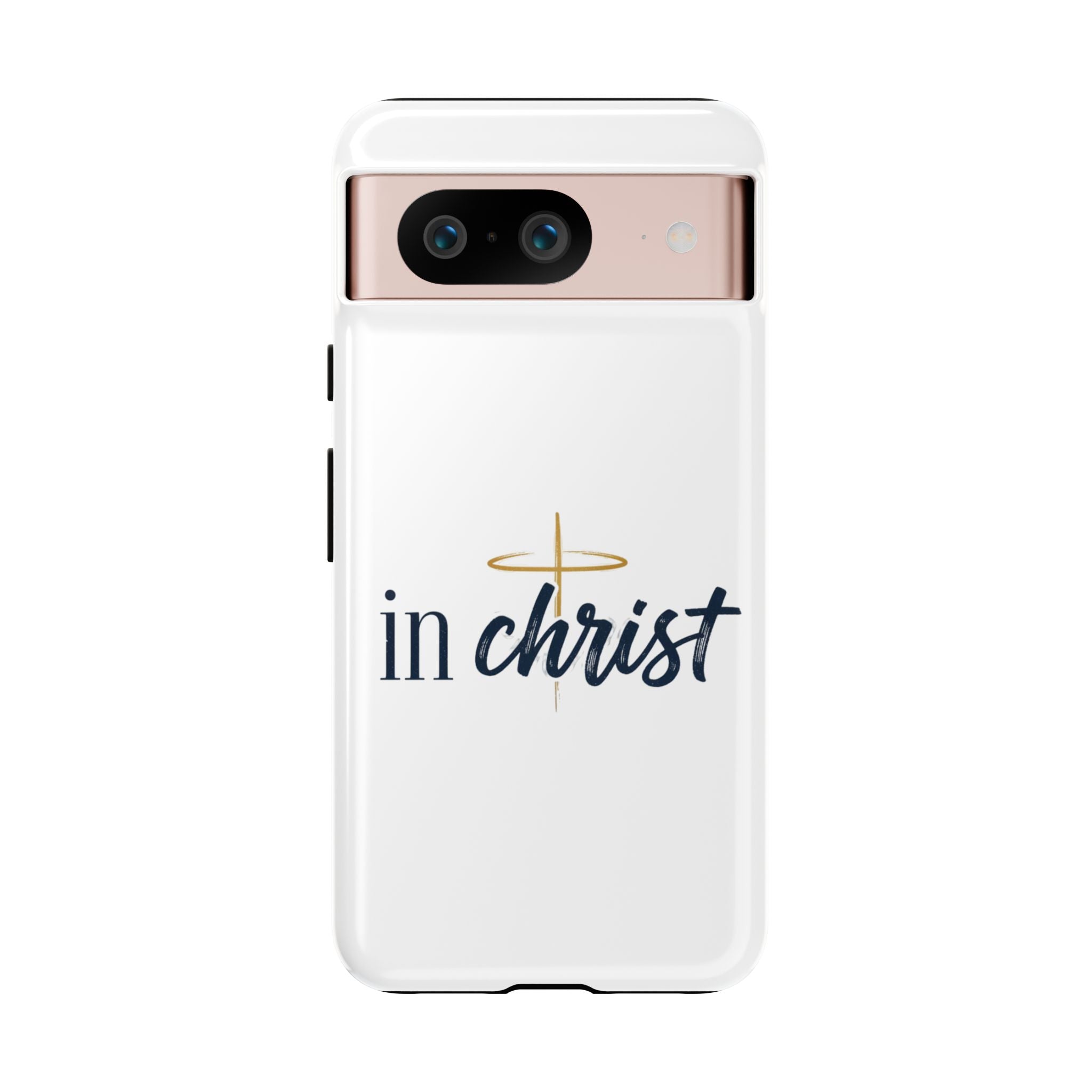 Christian Phone Case - "In Christ" Cross Design, Faith Protective Tough Case