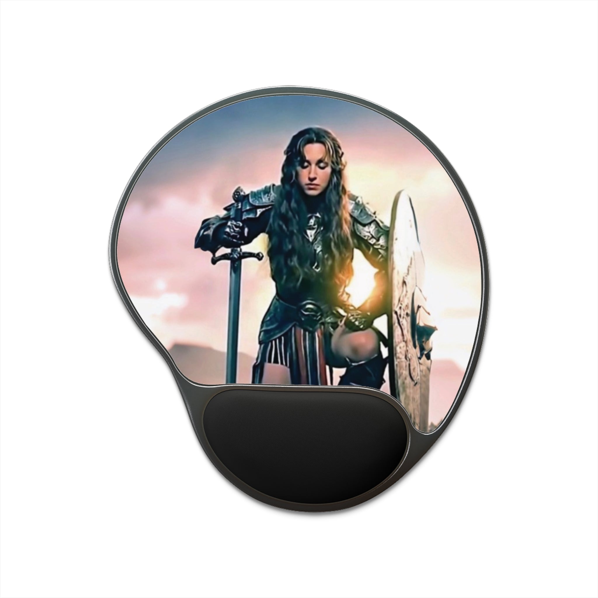 Valkyrie Warrior Mouse Pad with Wrist Rest – Fantasy Gaming Desk Accessory