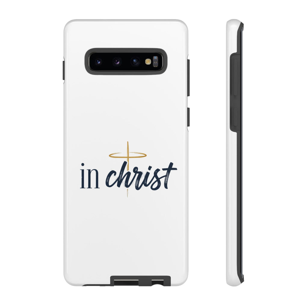 Christian Phone Case - "In Christ" Cross Design, Faith Protective Tough Case