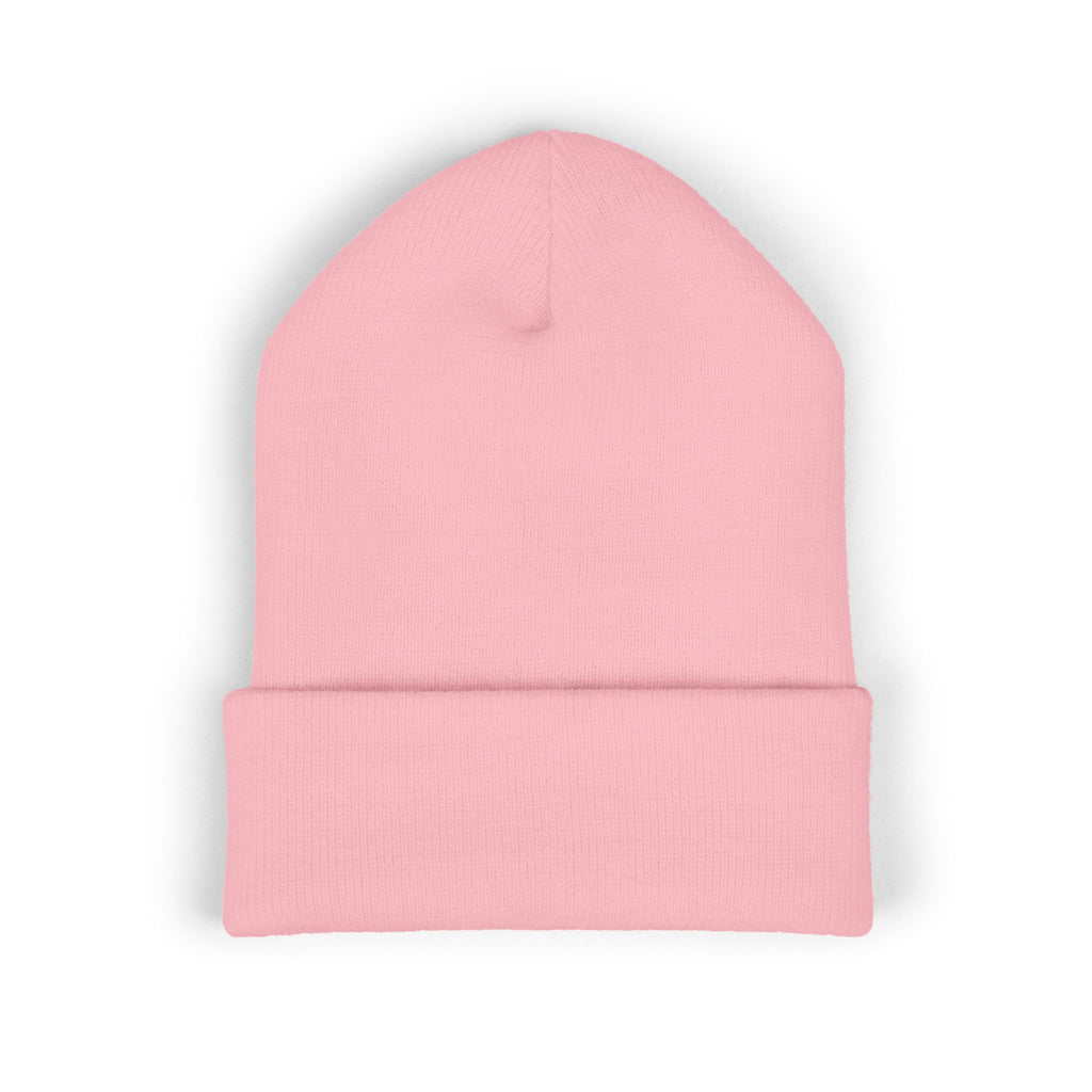 Embroidered Cuffed Beanie — "Never Bitter Only Better" Cozy Knit Hat