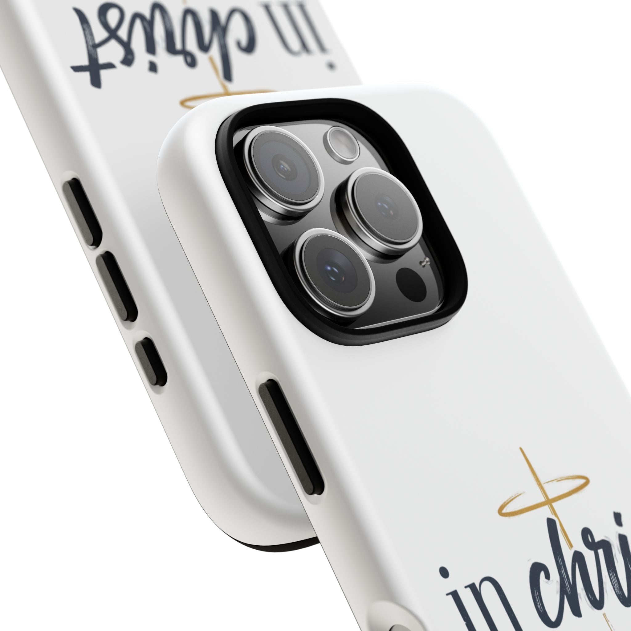 Christian Phone Case - "In Christ" Cross Design, Faith Protective Tough Case