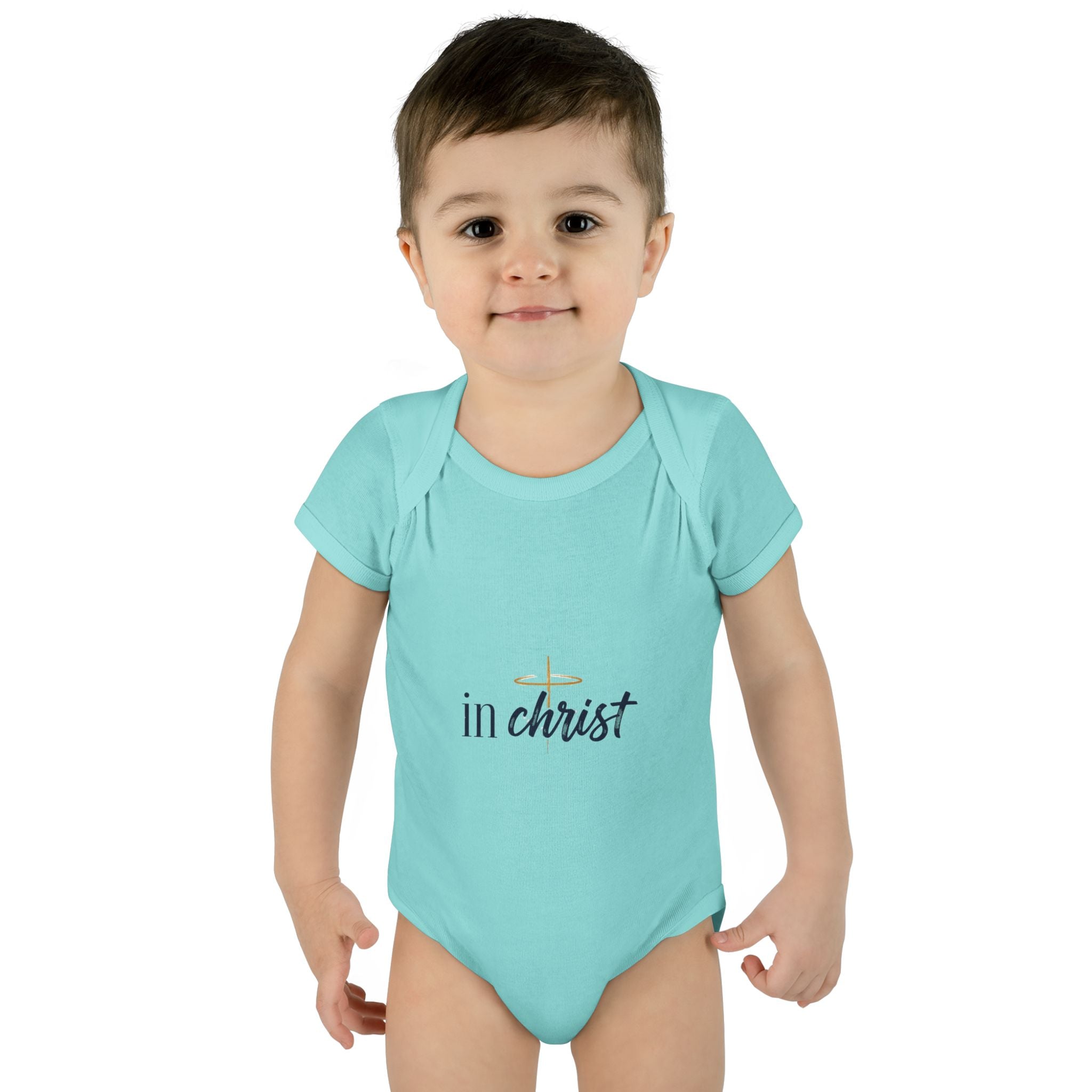 Infant Bodysuit "In Christ" - Baby Christian Onesie, Baptism/Newborn Gift