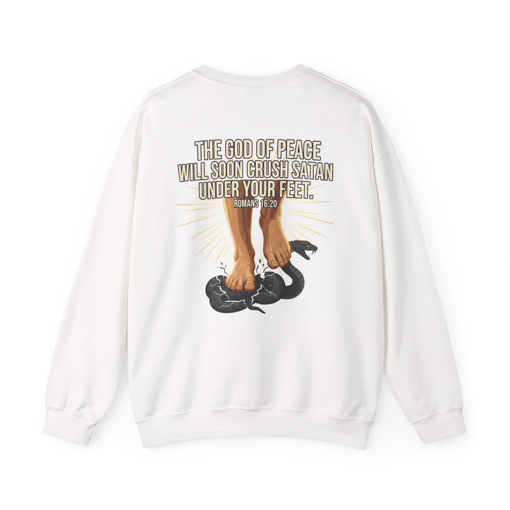Armor of Christ Sweatshirt — Christian Faith Crewneck with Scripture (Romans 16:20)