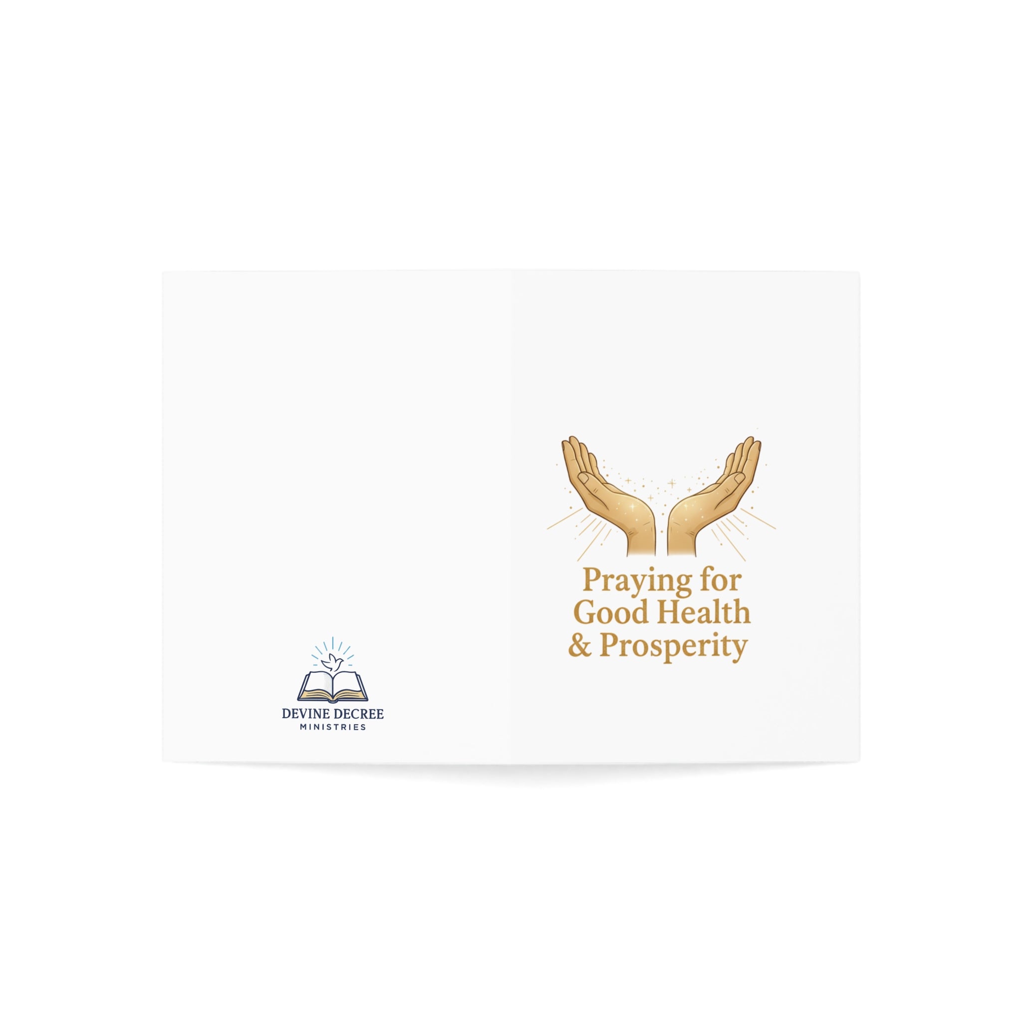 Praying for Good Health & Prosperity Greeting Card — Religious Well Wishes Card (1/10/30/50 pcs)