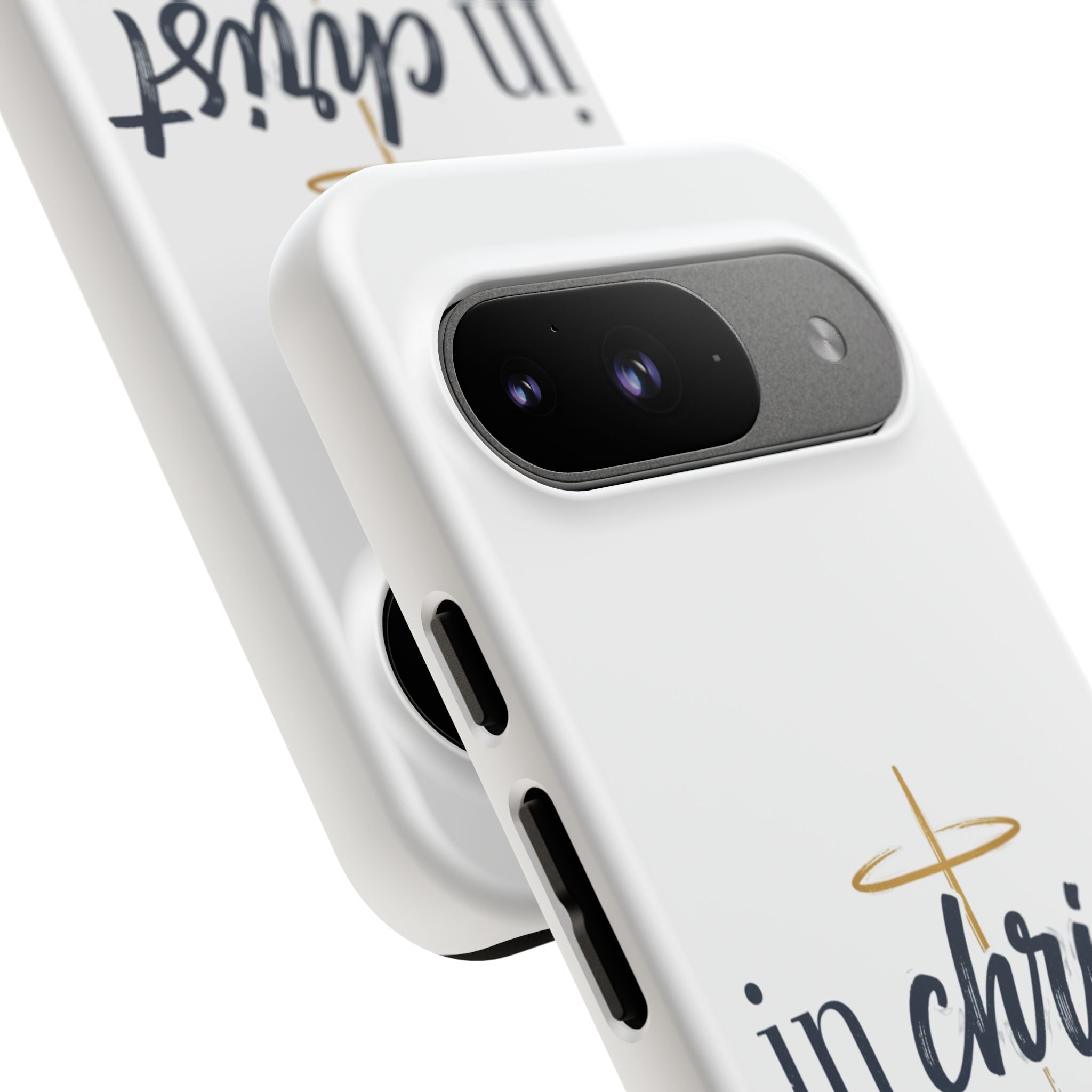 Christian Phone Case - "In Christ" Cross Design, Faith Protective Tough Case