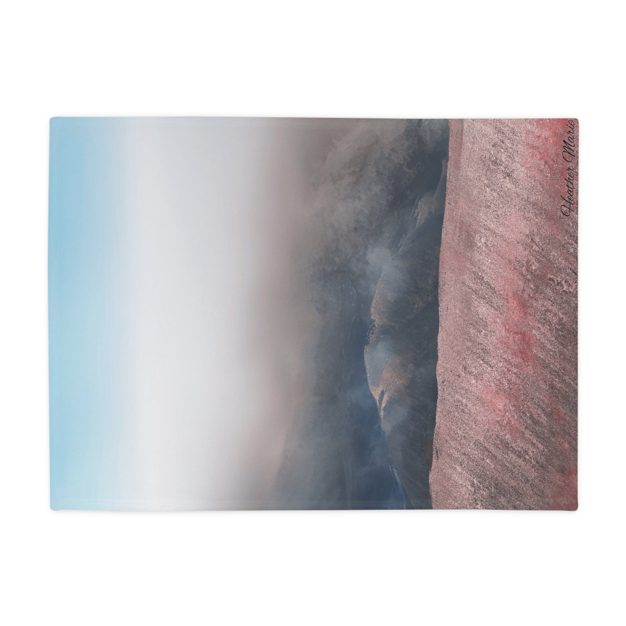 Mist-Covered Mountain Plush Fleece Blanket — Soft Scenic Landscape Throw