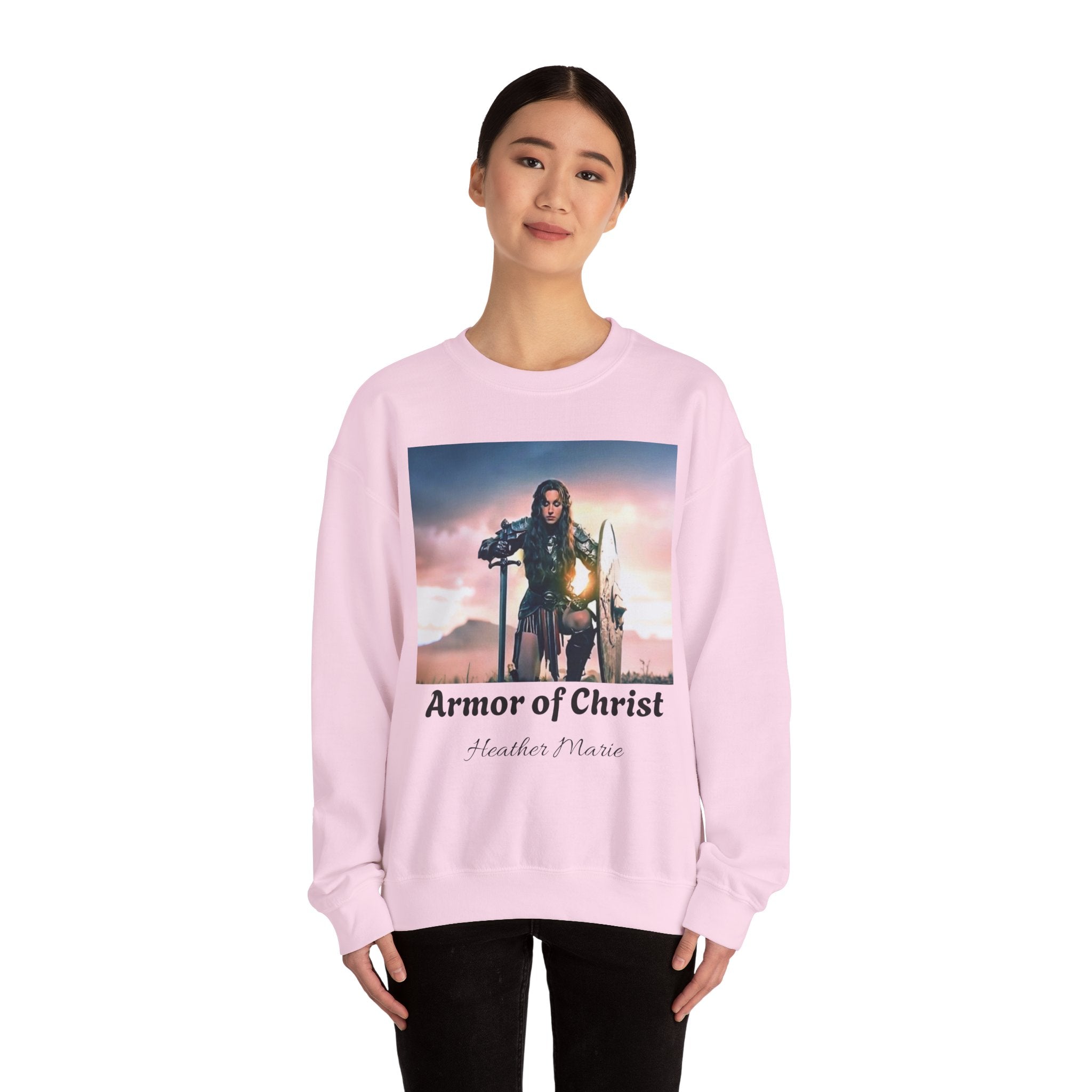 Armor of Christ Sweatshirt — Christian Faith Crewneck with Scripture (Romans 16:20)