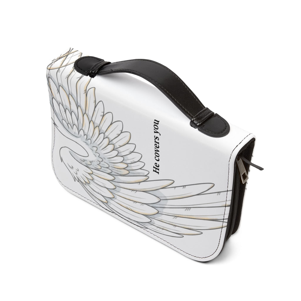 Bible Cover — "With His Feathers / He Covers You" Winged Scripture Protector
