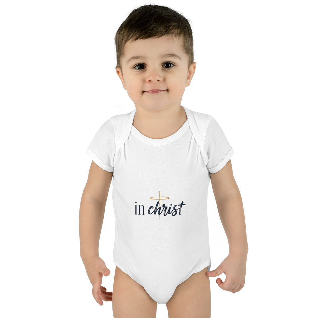 Infant Bodysuit "In Christ" - Baby Christian Onesie, Baptism/Newborn Gift