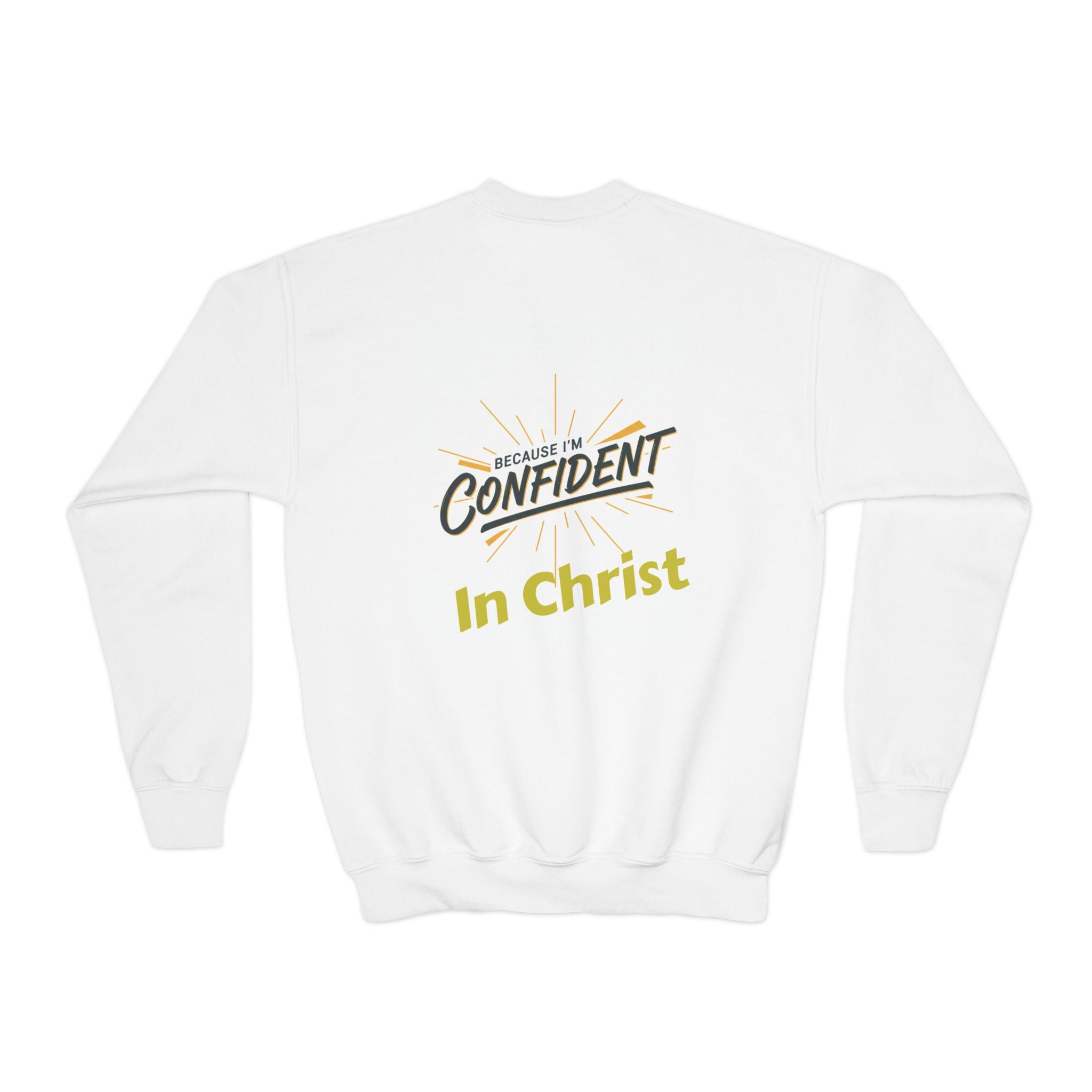 Youth Sweatshirt — "Godfidence: Because I'm Confident in Christ" Christian Crewneck