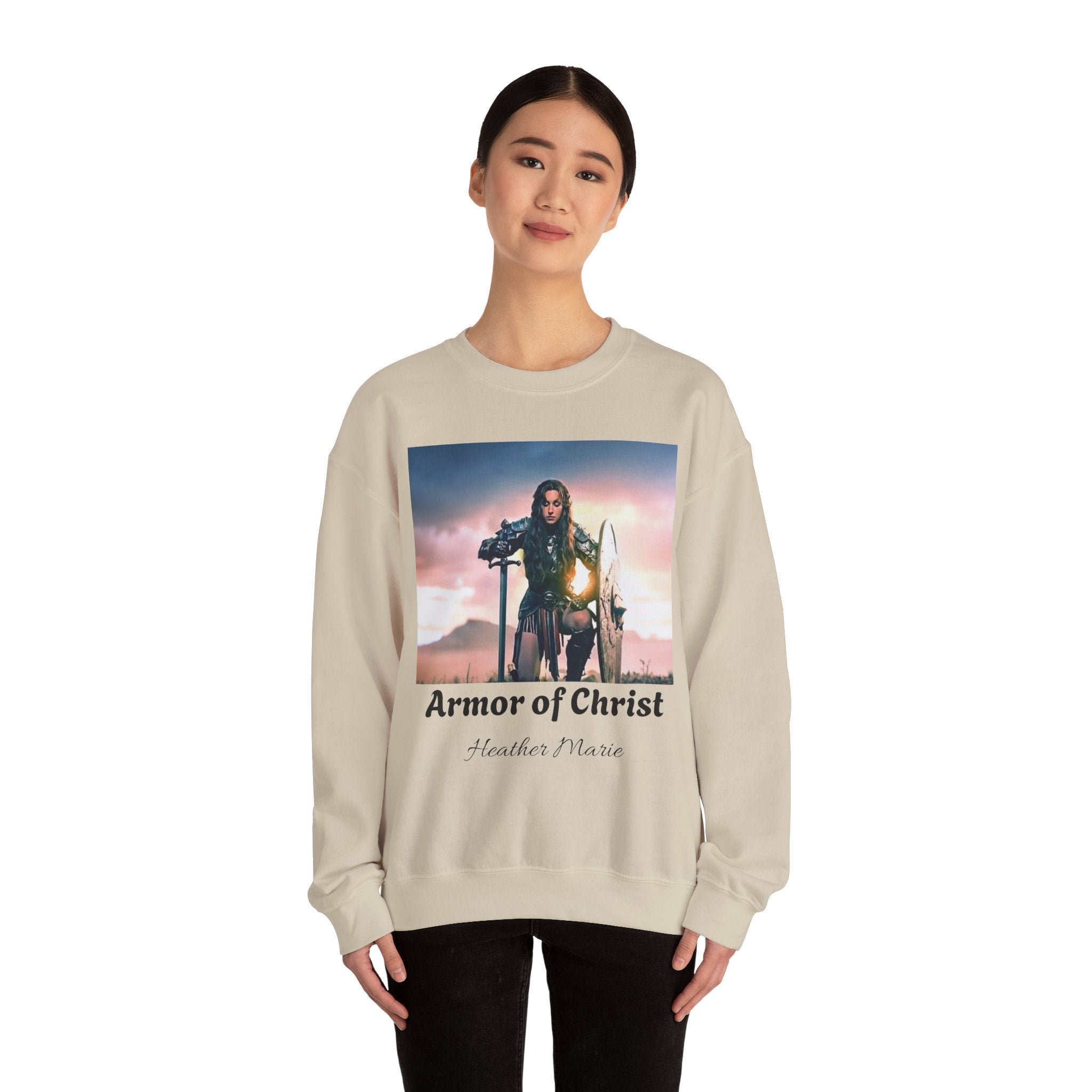 Armor of Christ Sweatshirt — Christian Faith Crewneck with Scripture (Romans 16:20)