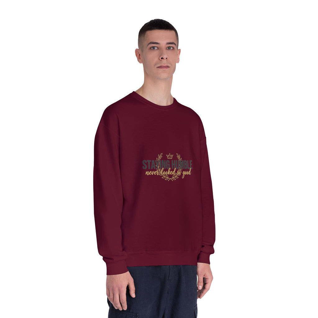 Staying Humble Crewneck Sweatshirt – Minimal Inspirational Graphic