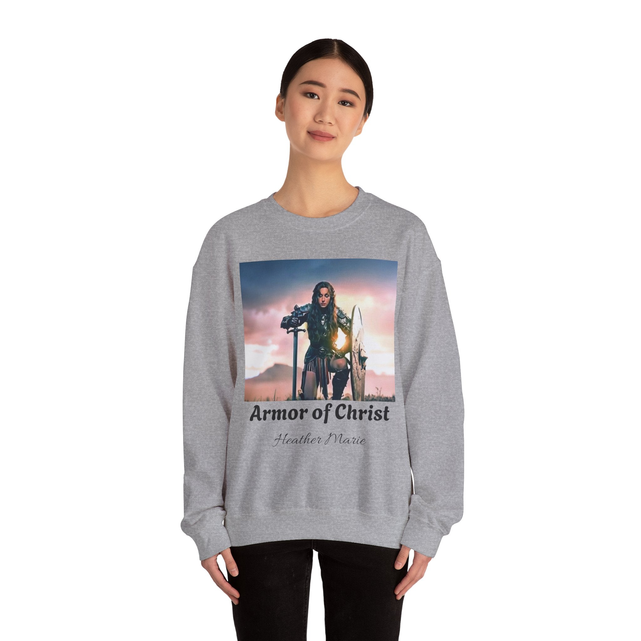 Armor of Christ Sweatshirt — Christian Faith Crewneck with Scripture (Romans 16:20)