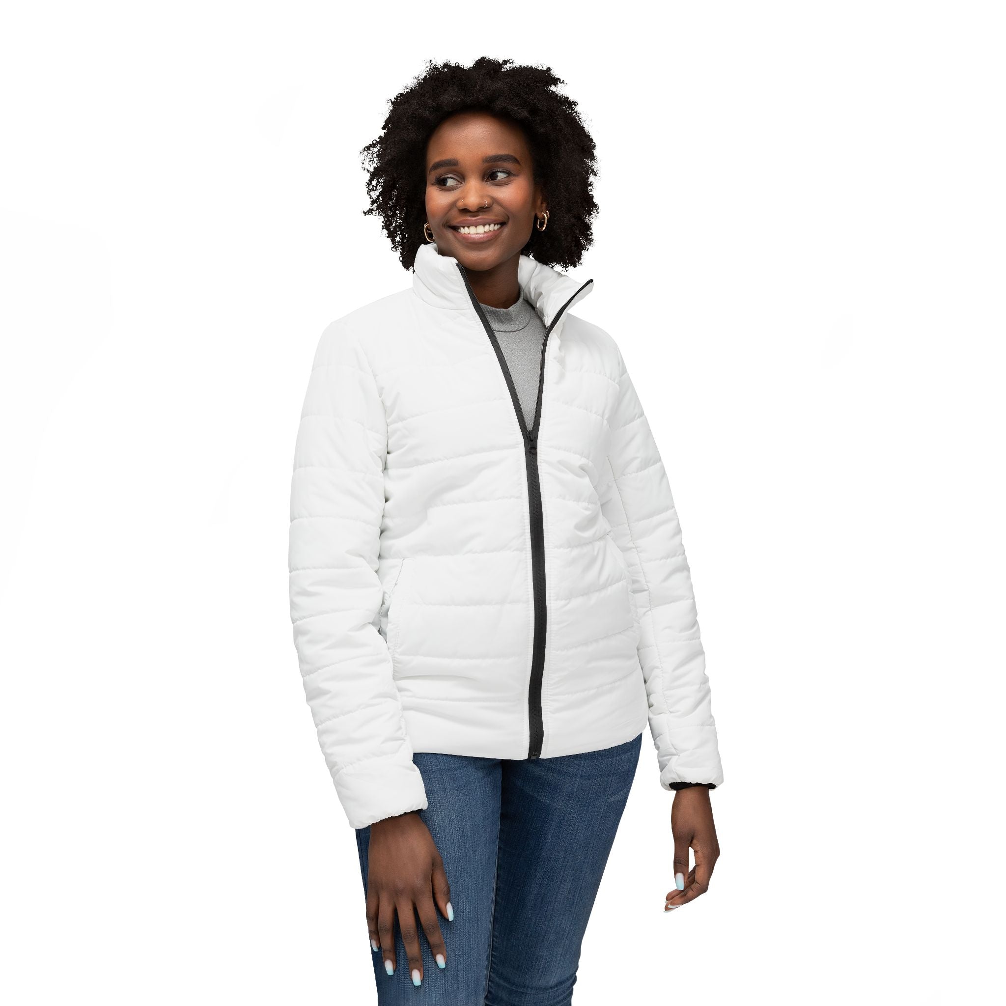 Women’s Puffer Jacket — “We Are The Walking Ministry” Graphic