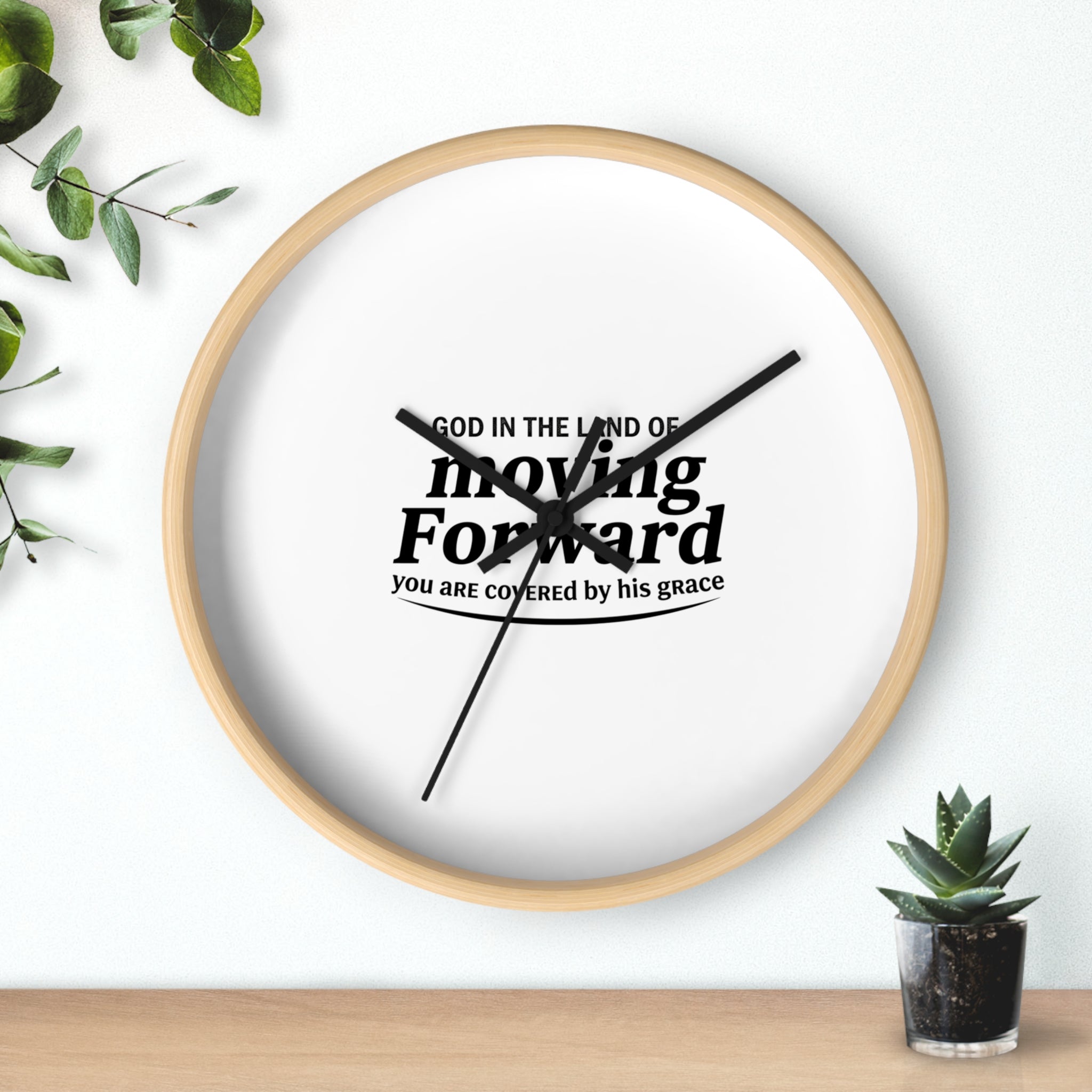 Devine Decree Ministries Wall Clock — Gold Cross & Musical Notes Church Clock