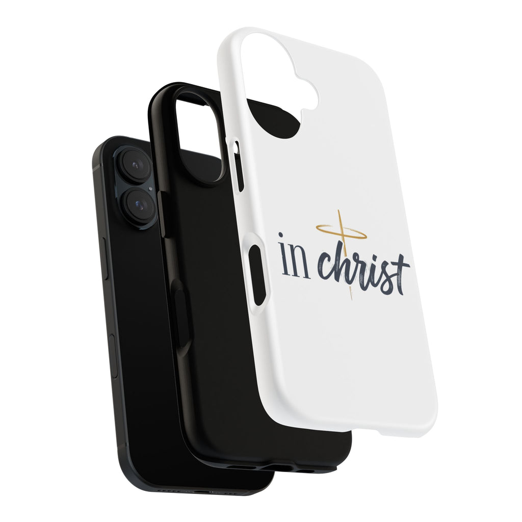 Christian Phone Case - "In Christ" Cross Design, Faith Protective Tough Case