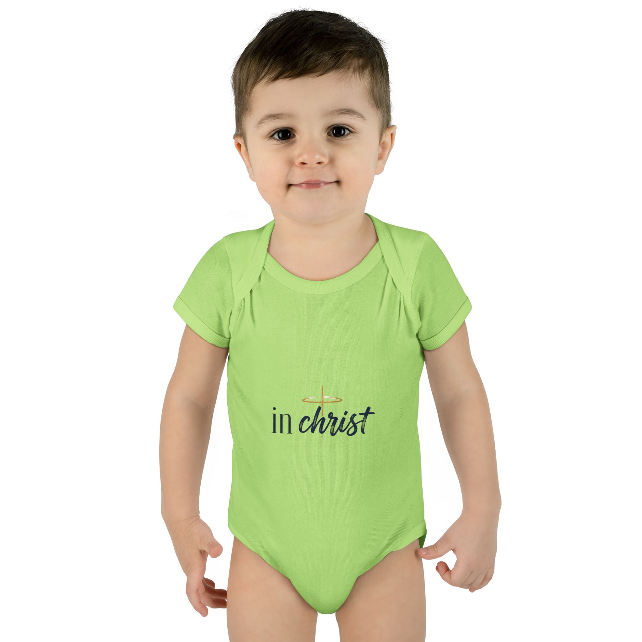 Infant Bodysuit "In Christ" - Baby Christian Onesie, Baptism/Newborn Gift
