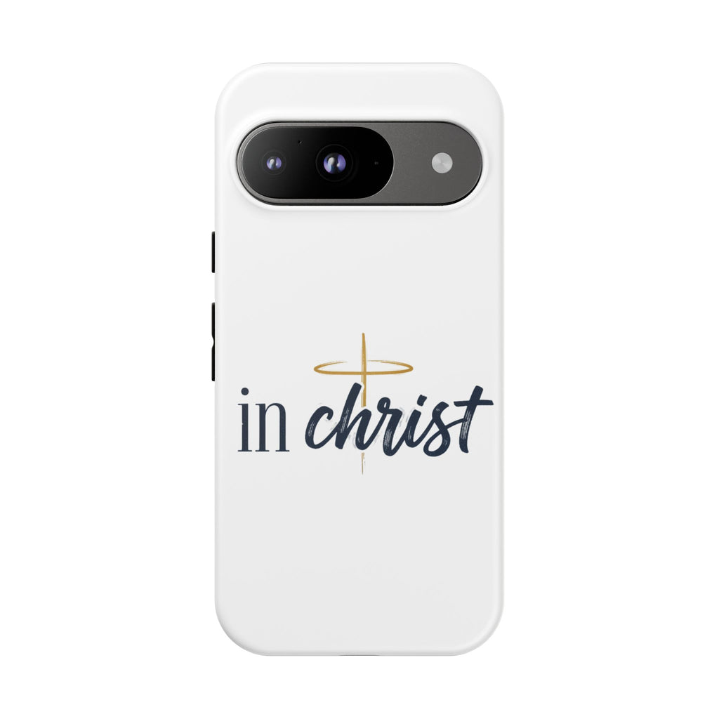 Christian Phone Case - "In Christ" Cross Design, Faith Protective Tough Case
