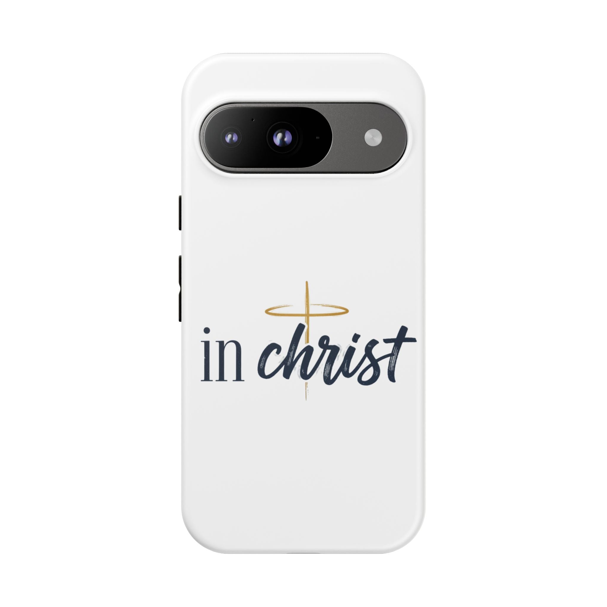 Christian Phone Case - "In Christ" Cross Design, Faith Protective Tough Case